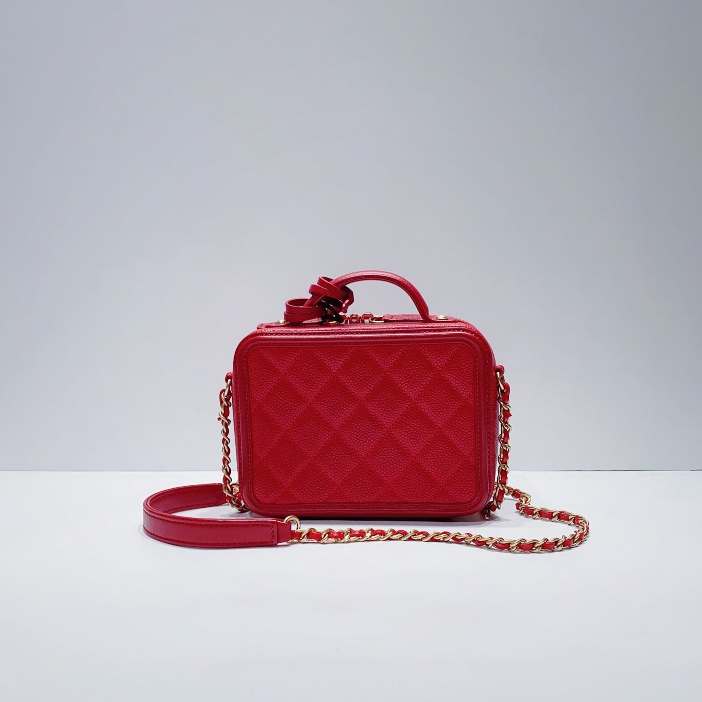 No.3523-Chanel Caviar Small CC Filigree Vanity Case