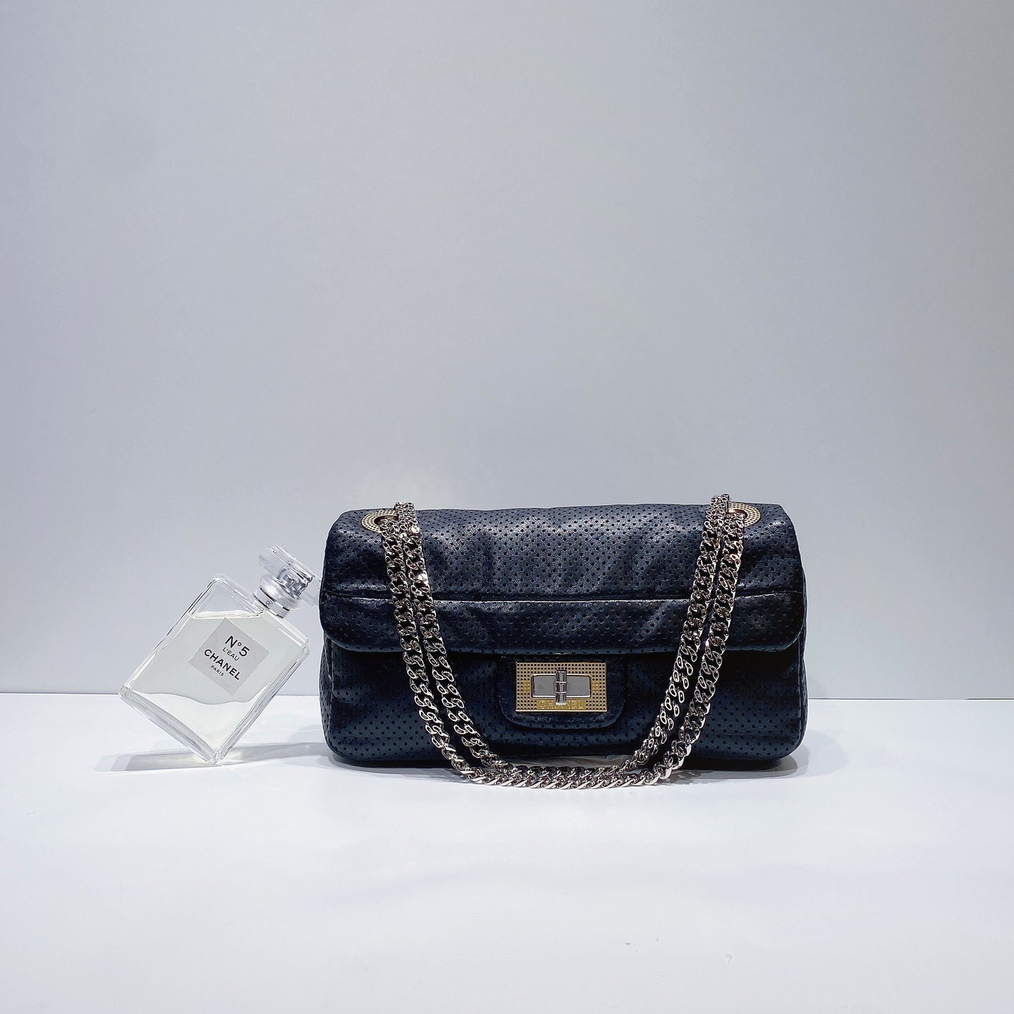 No.3660-Chanel Lambskin Perforated Leather Drill Flap Bag