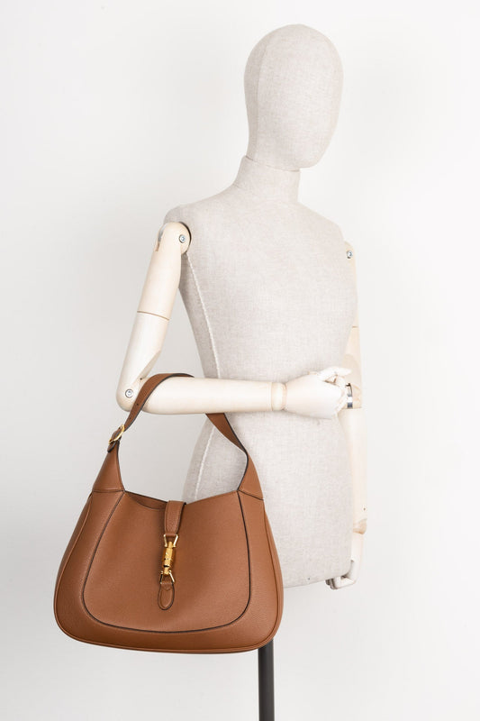 Luxury Gucci Trending 2025 Jackie 1961 Hobo Bag Graind Leather Brown