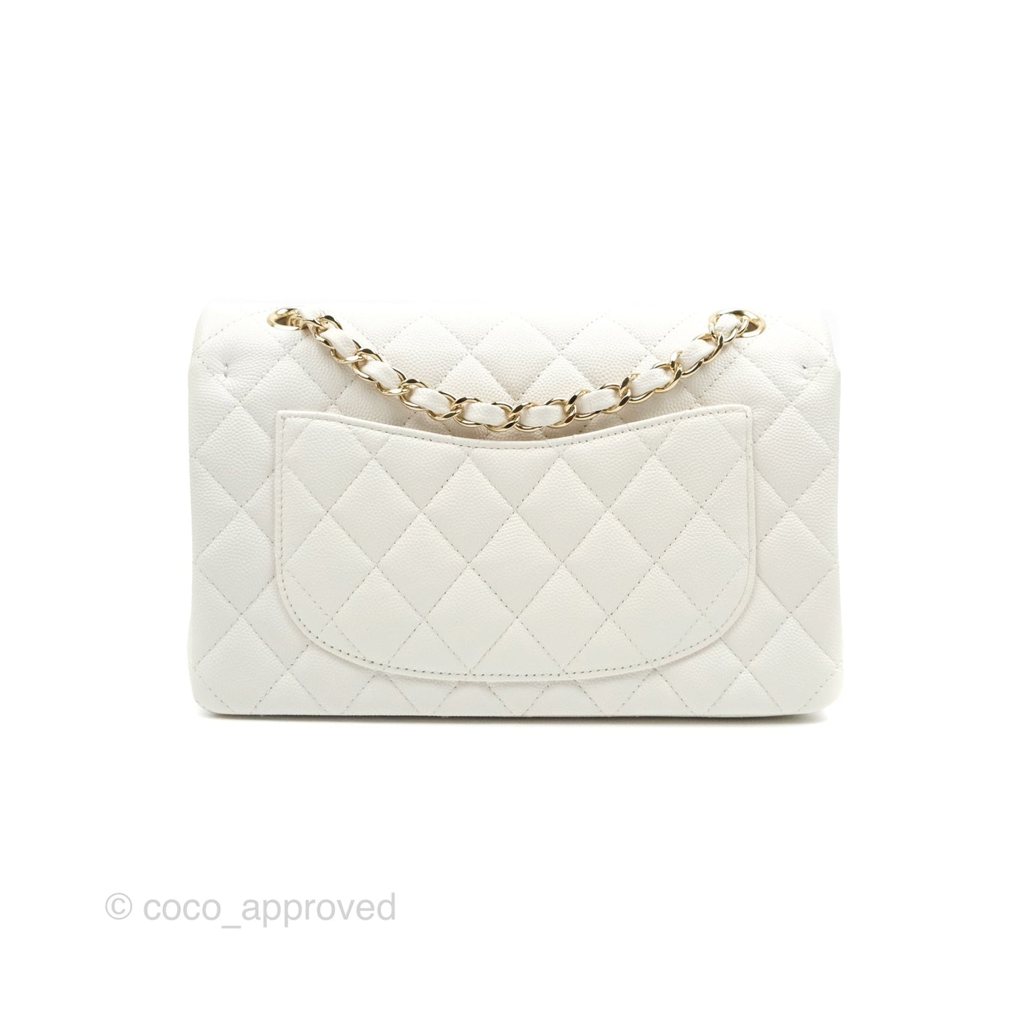 Chanel Classic Small S/M Flap White Caviar Gold Hardware