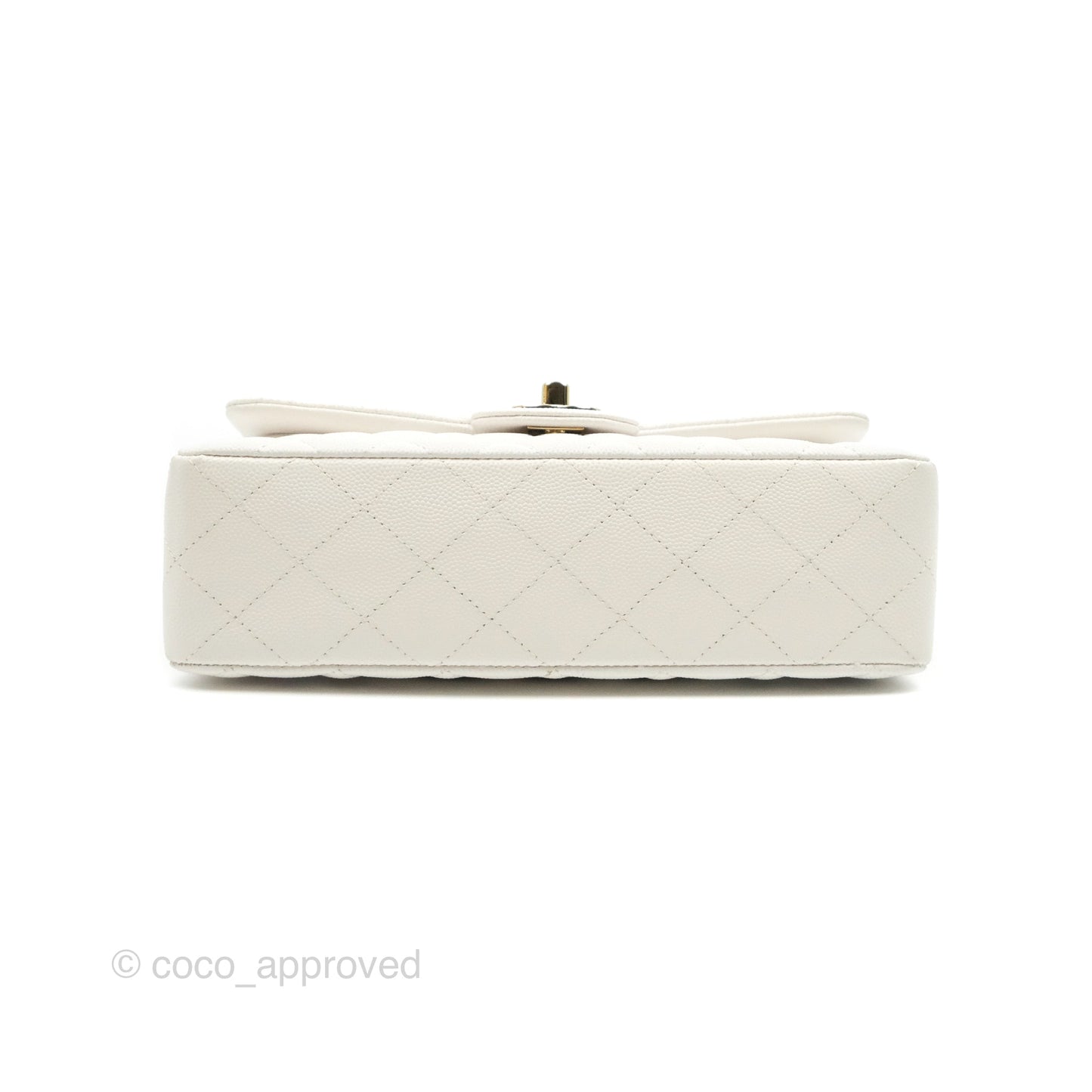 Chanel Classic Small S/M Flap White Caviar Gold Hardware