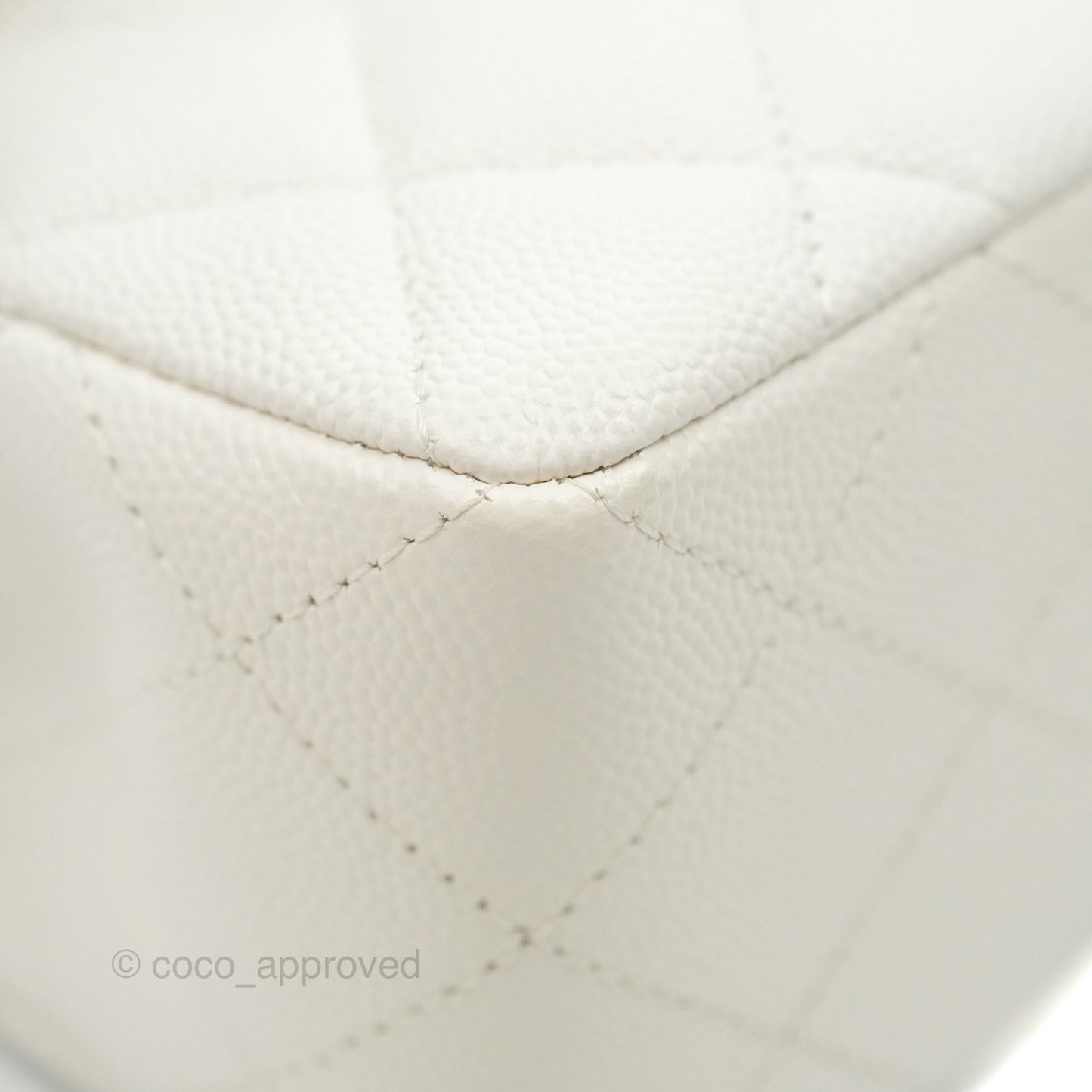 Chanel Classic Small S/M Flap White Caviar Gold Hardware
