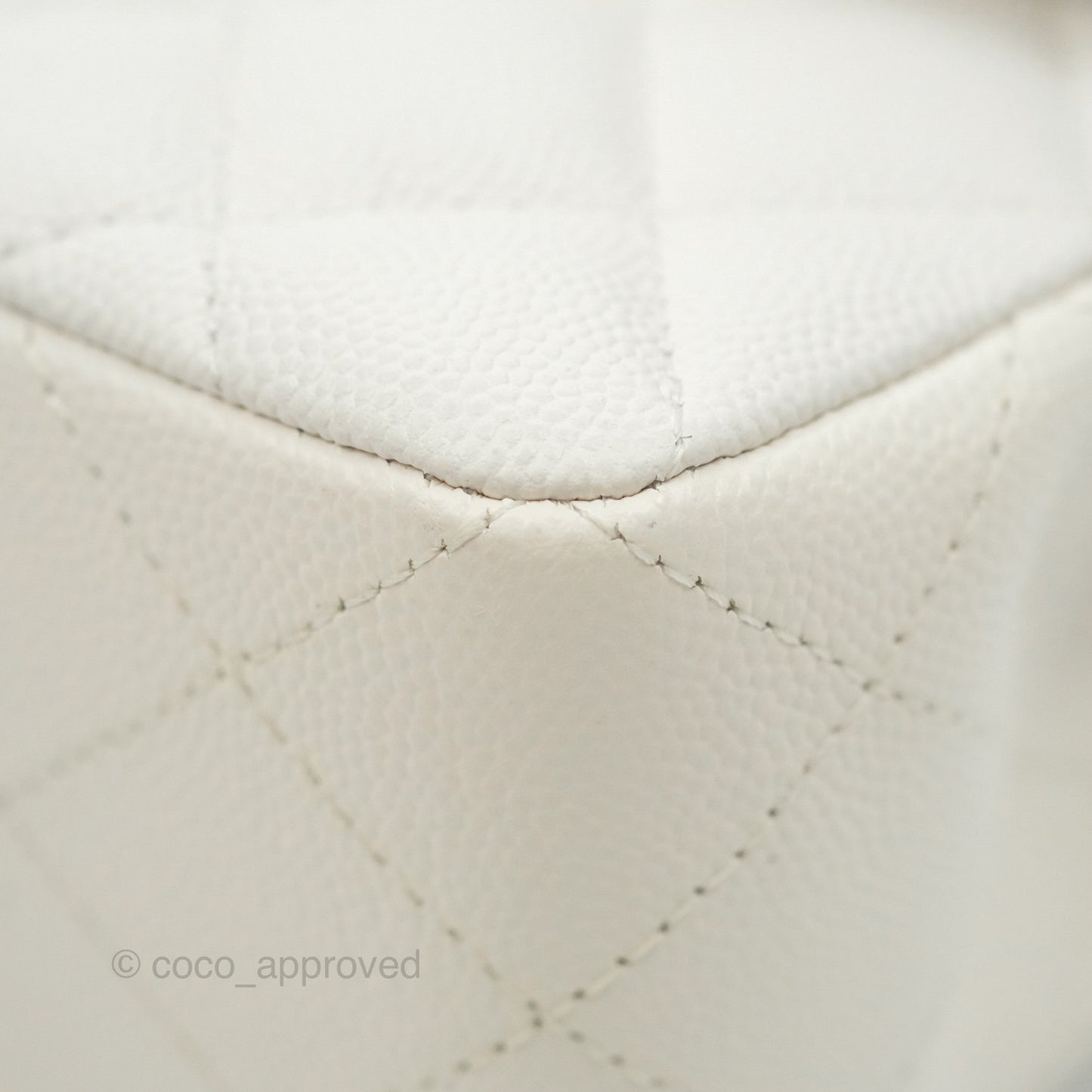 Chanel Classic Small S/M Flap White Caviar Gold Hardware