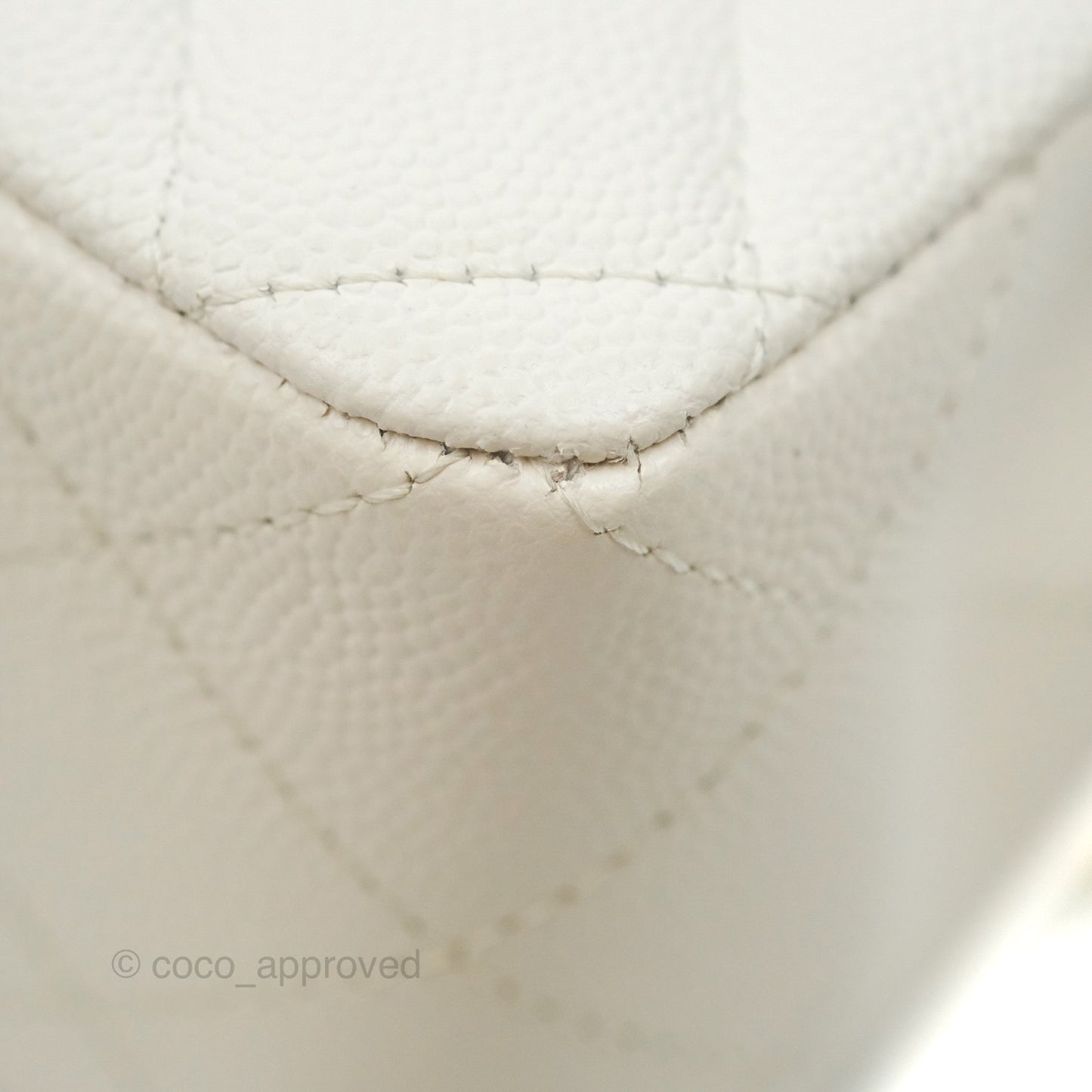 Chanel Classic Small S/M Flap White Caviar Gold Hardware