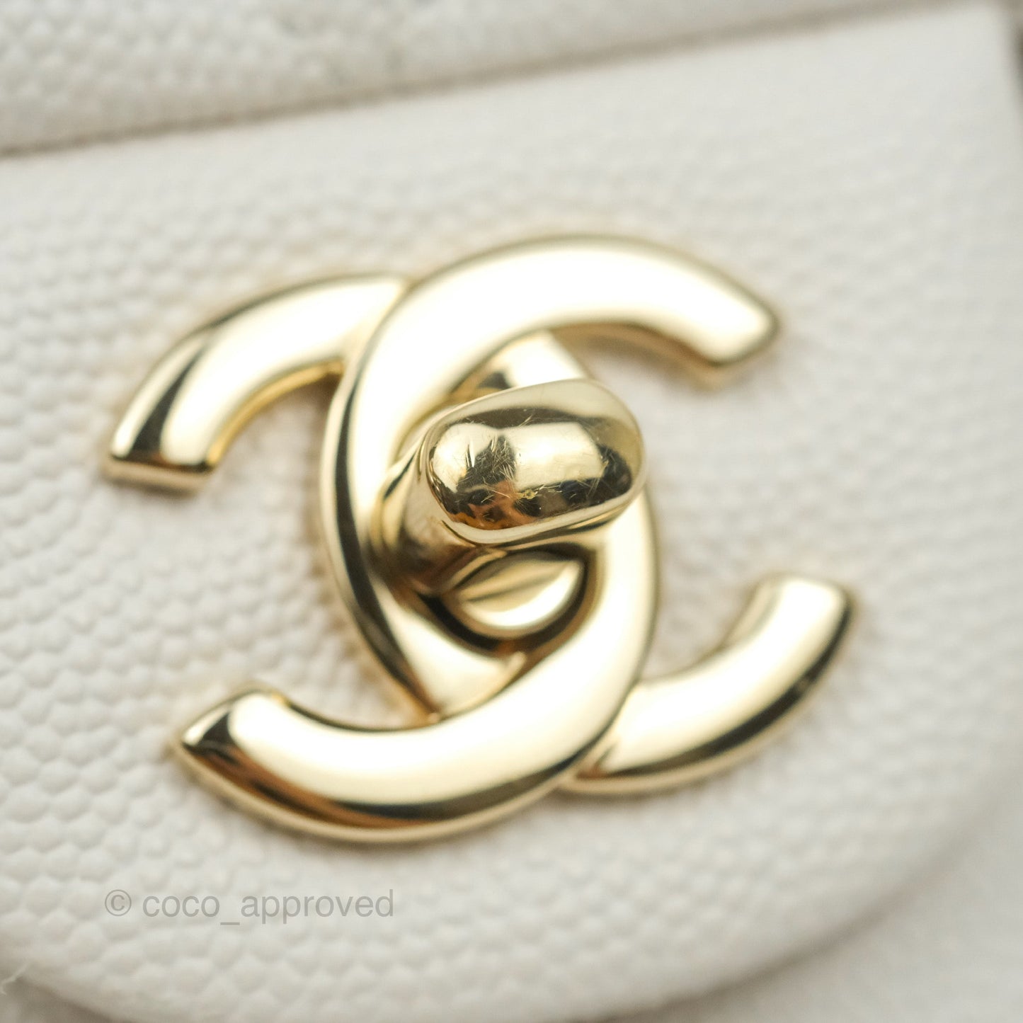 Chanel Classic Small S/M Flap White Caviar Gold Hardware