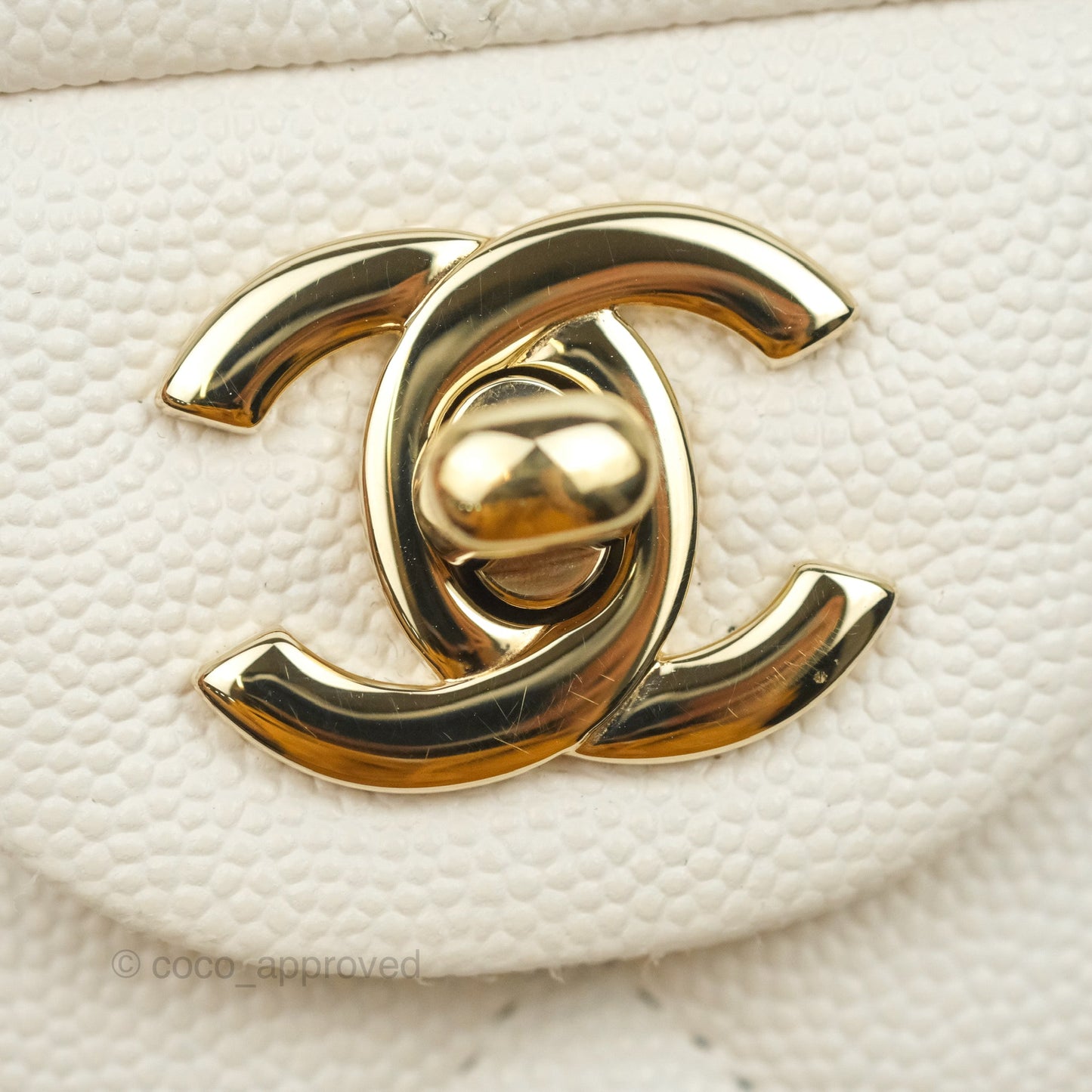 Chanel Classic Small S/M Flap White Caviar Gold Hardware