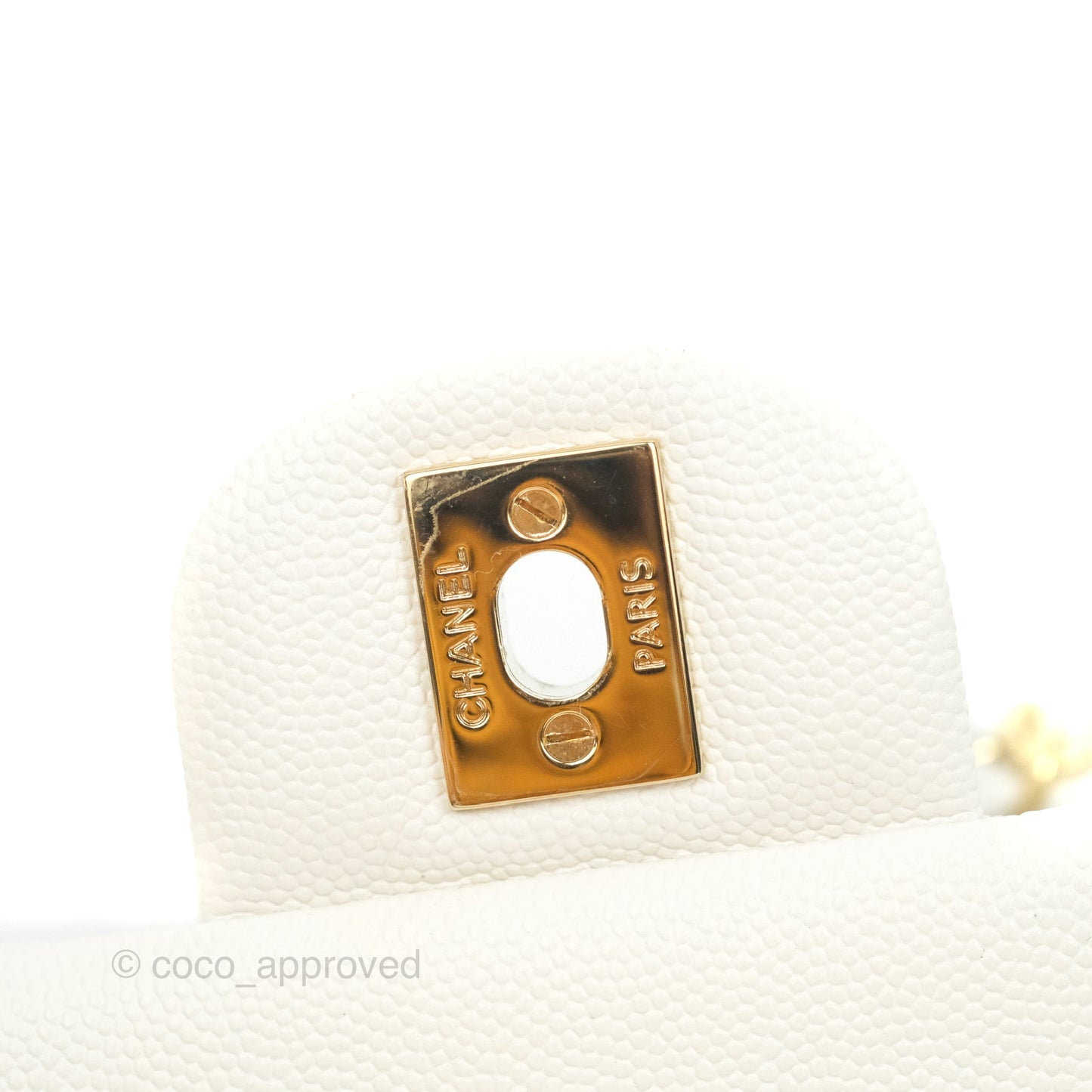 Chanel Classic Small S/M Flap White Caviar Gold Hardware