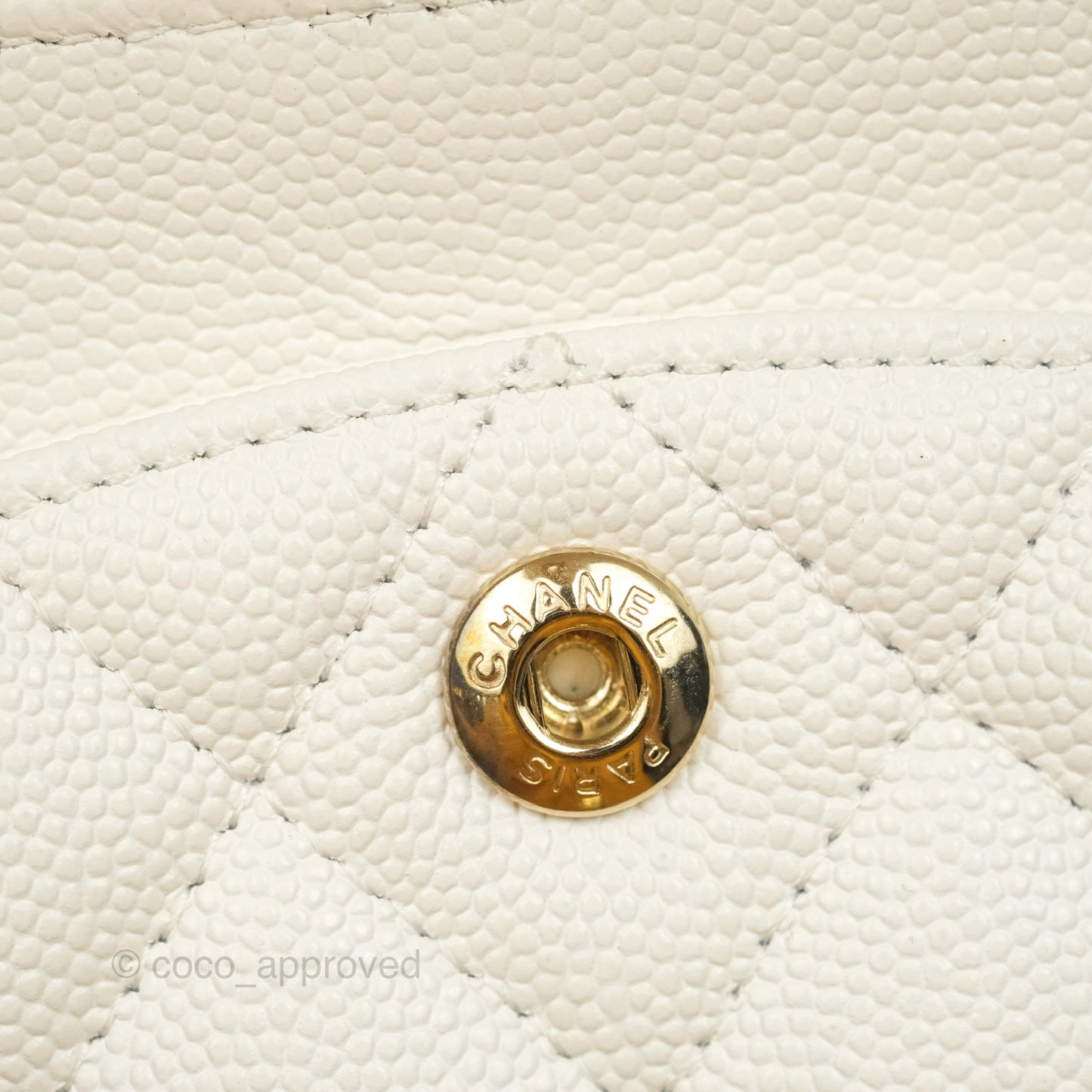 Chanel Classic Small S/M Flap White Caviar Gold Hardware