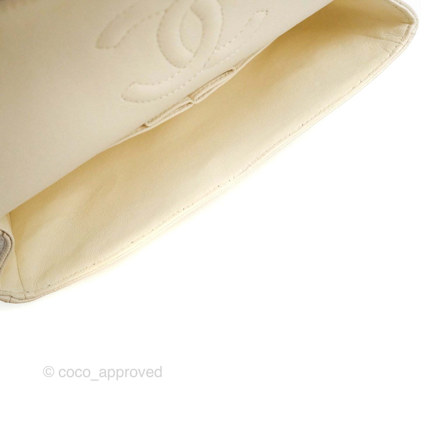 Chanel Classic Small S/M Flap White Caviar Gold Hardware