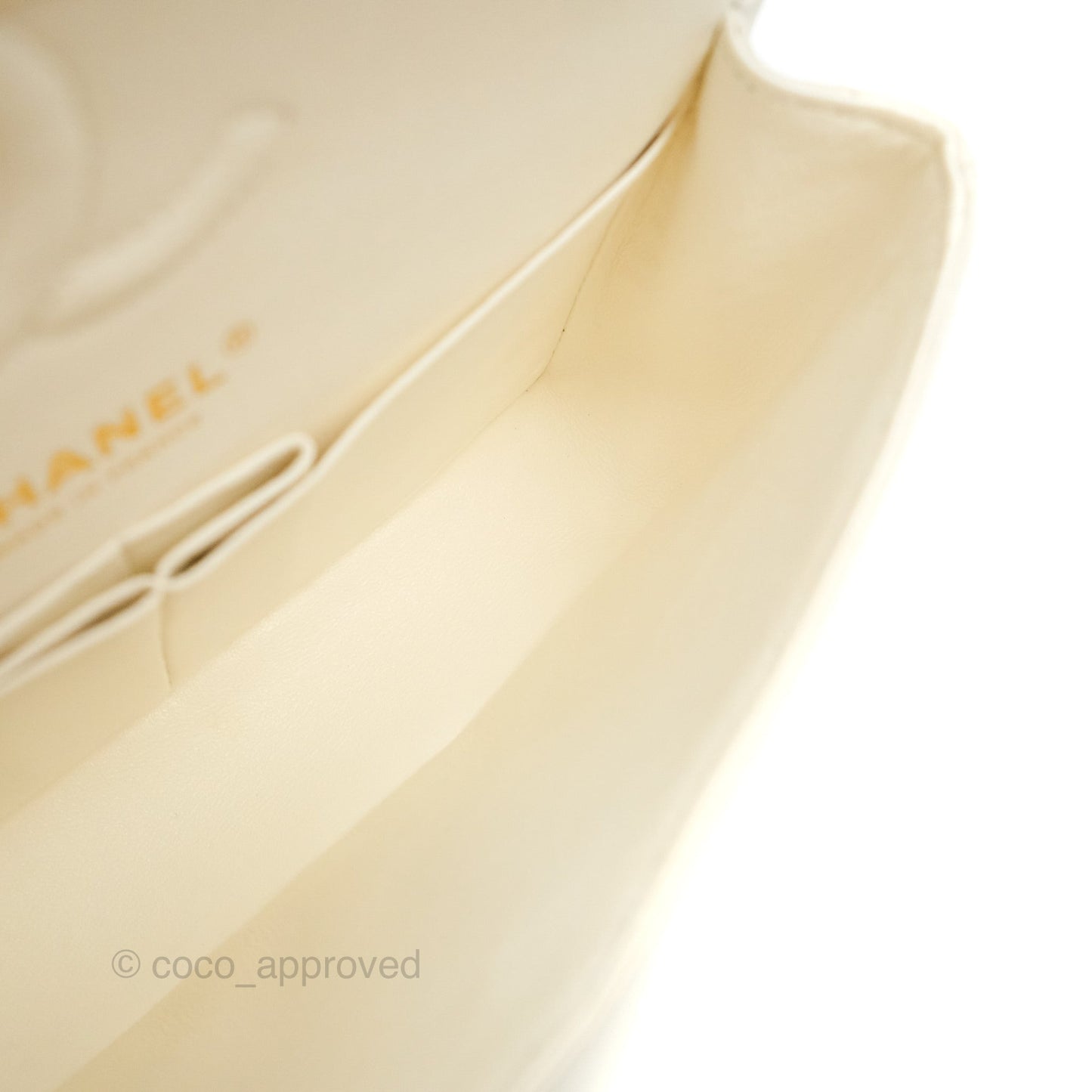 Chanel Classic Small S/M Flap White Caviar Gold Hardware