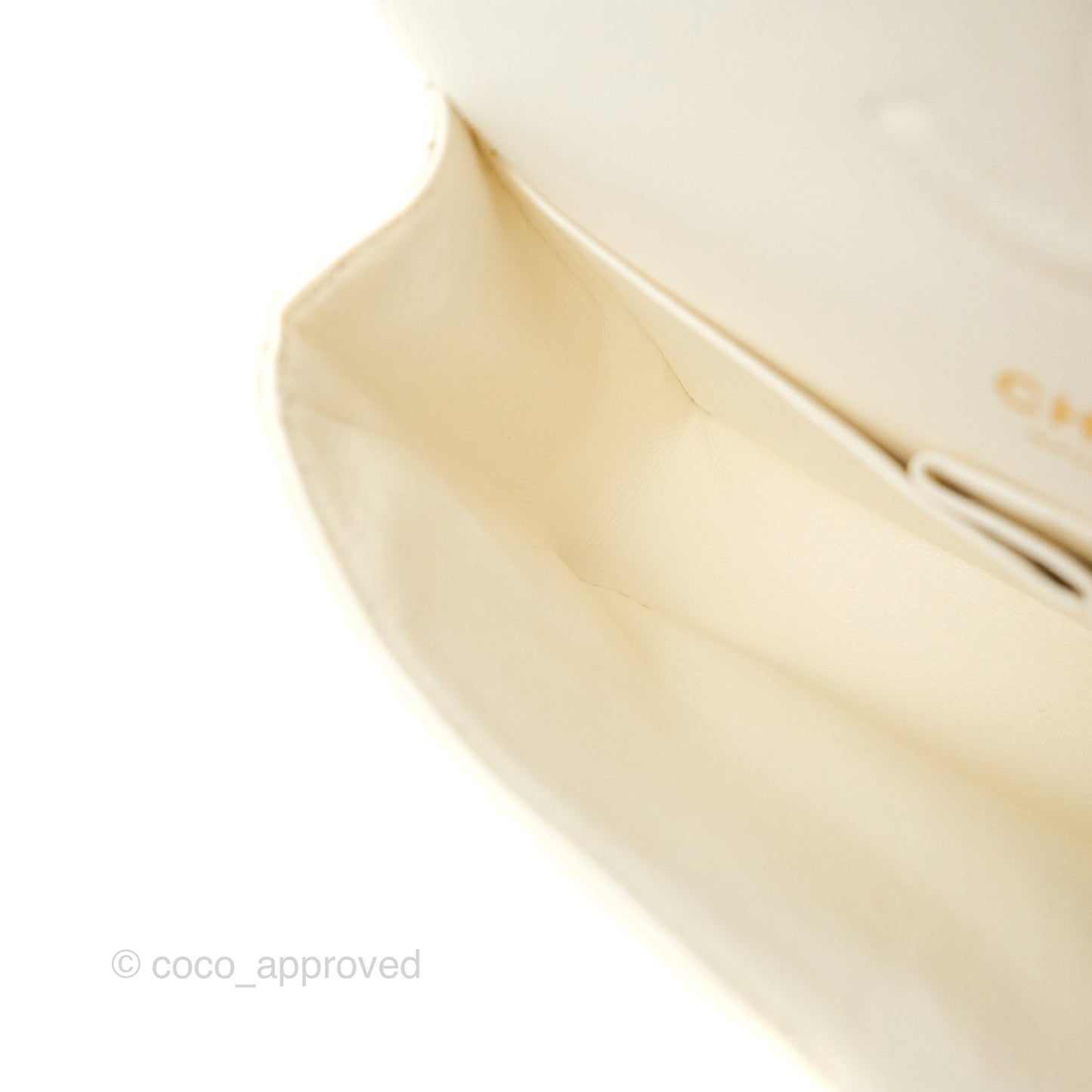 Chanel Classic Small S/M Flap White Caviar Gold Hardware