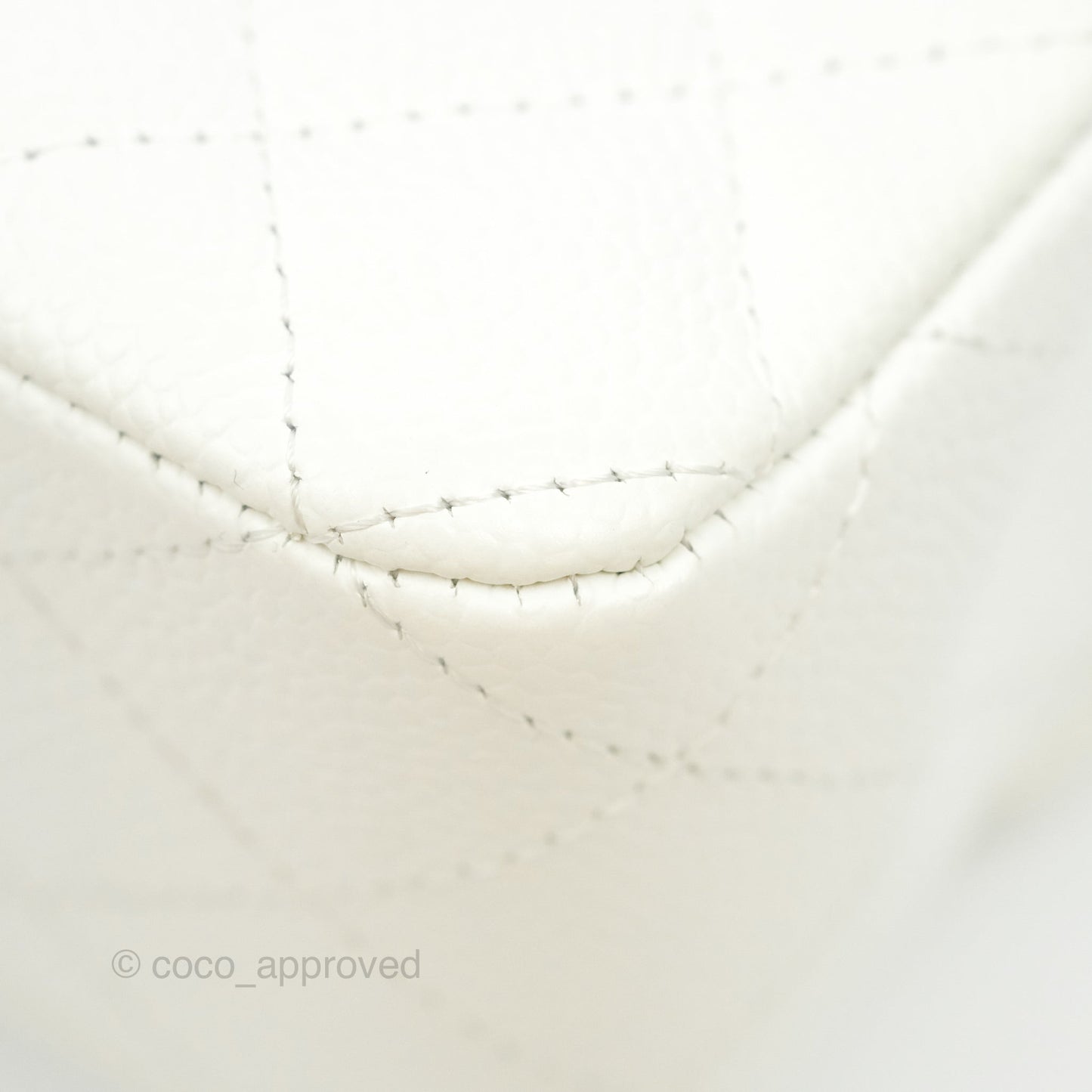 Chanel Quilted M/L Medium Double Flap White Caviar Silver Hardware