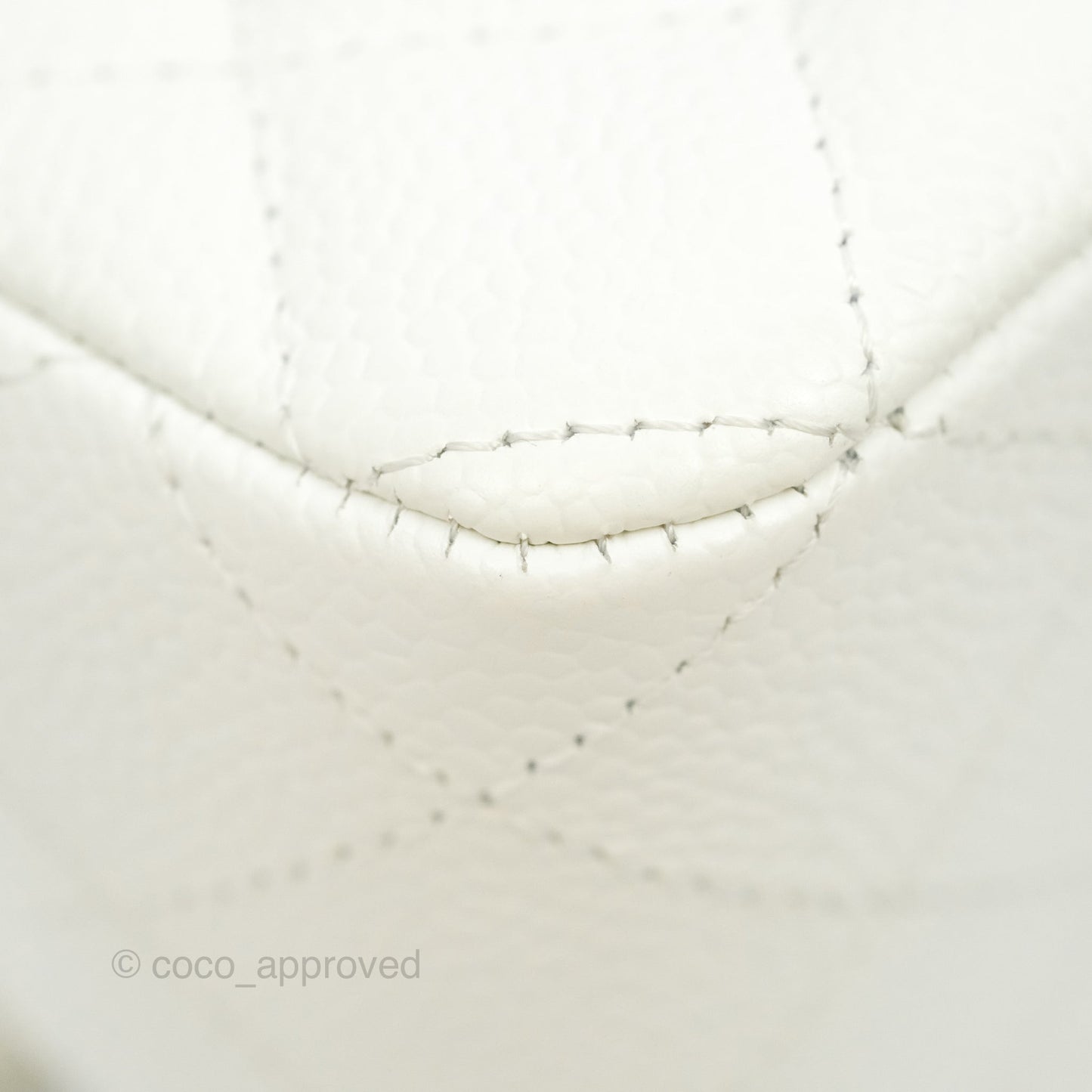 Chanel Quilted M/L Medium Double Flap White Caviar Silver Hardware