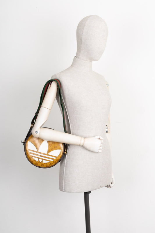 Luxury Gucci Trending 2025 x ADIDAS Ophidia Round Crossbody Bag Yellow
