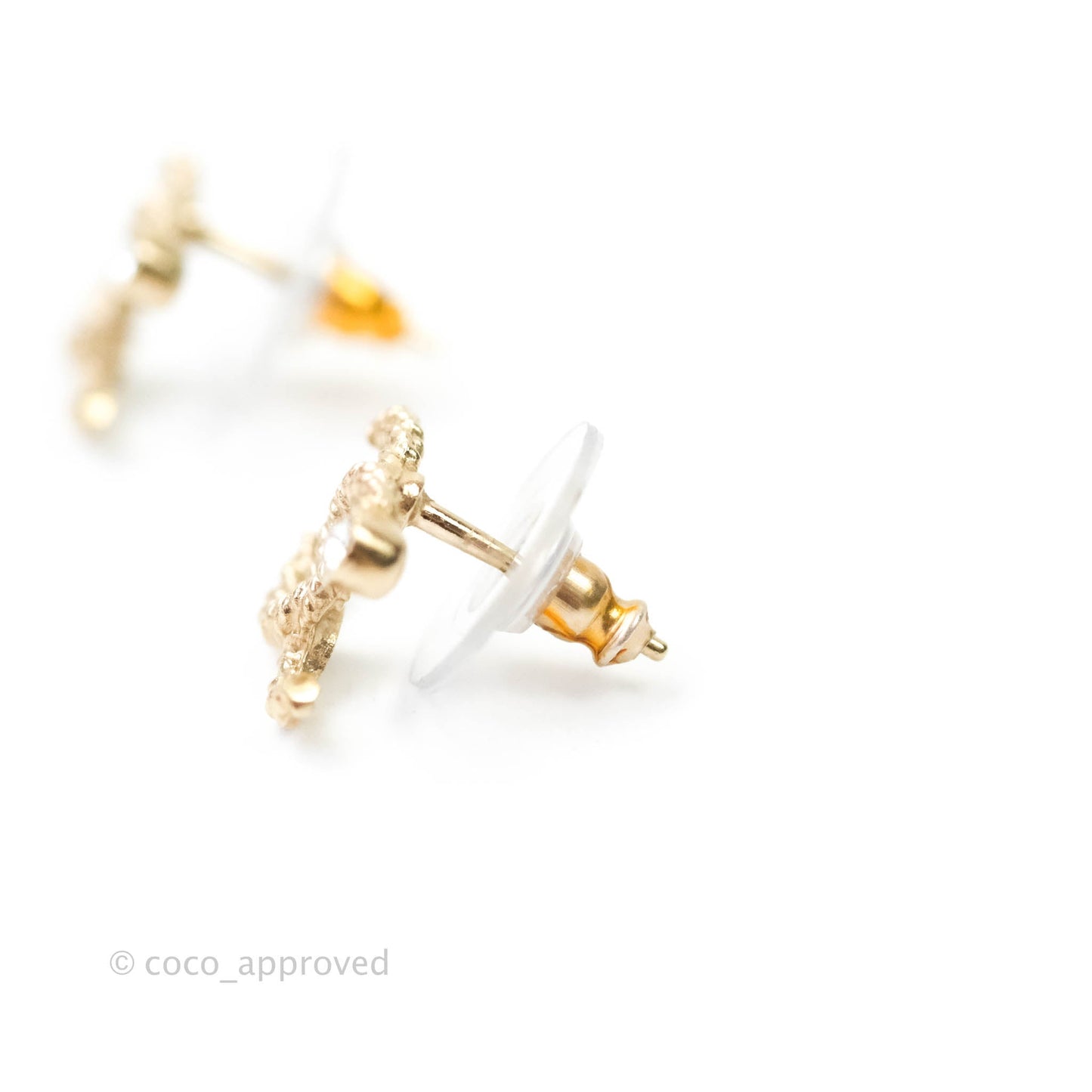 Chanel CC Earrings Gold Tone 20V