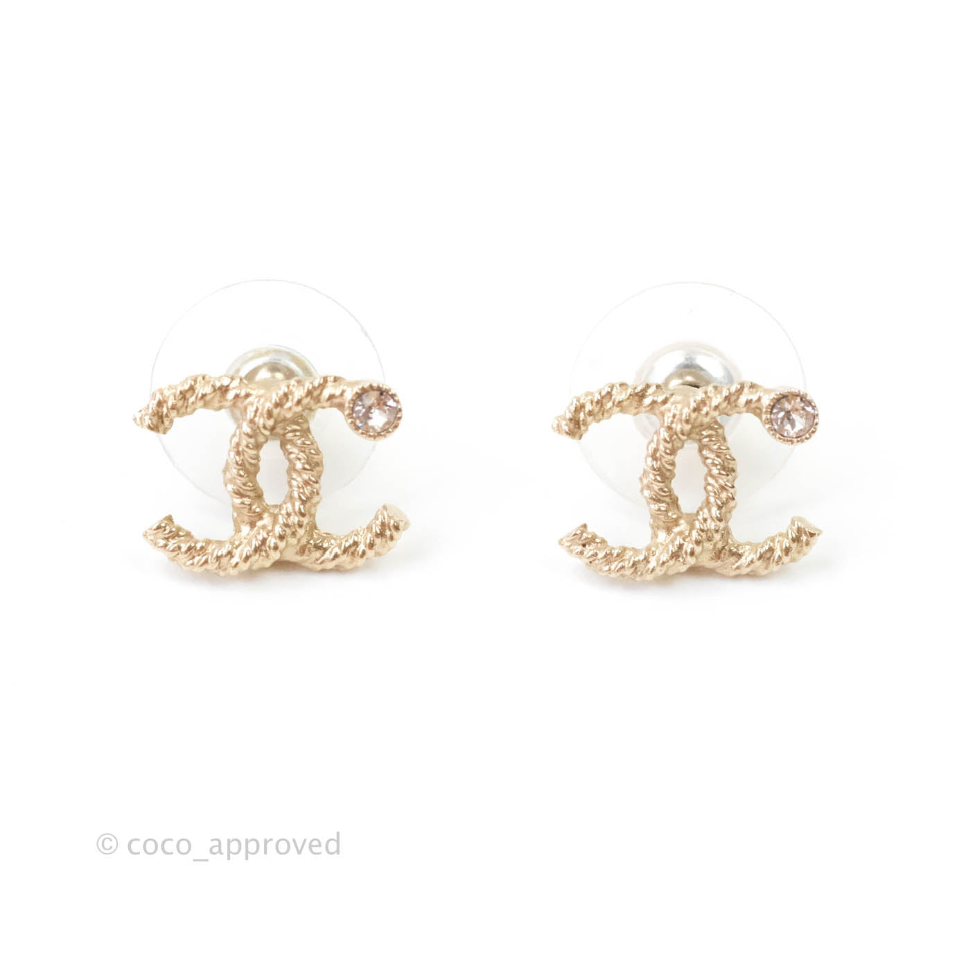 Chanel CC Earrings Gold Tone 20V