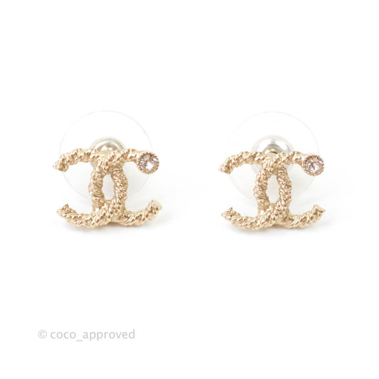 Chanel CC Earrings Gold Tone 20V