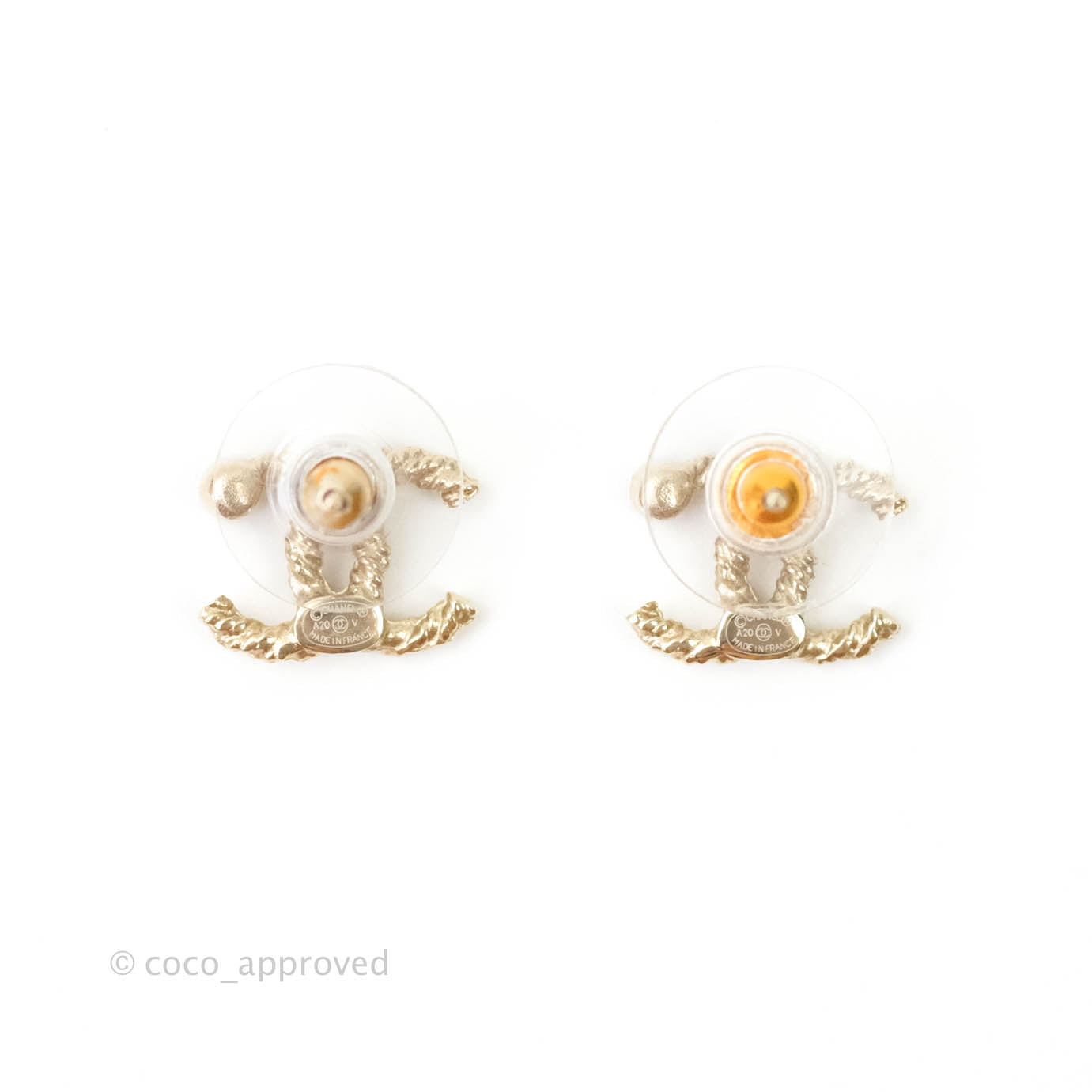 Chanel CC Earrings Gold Tone 20V
