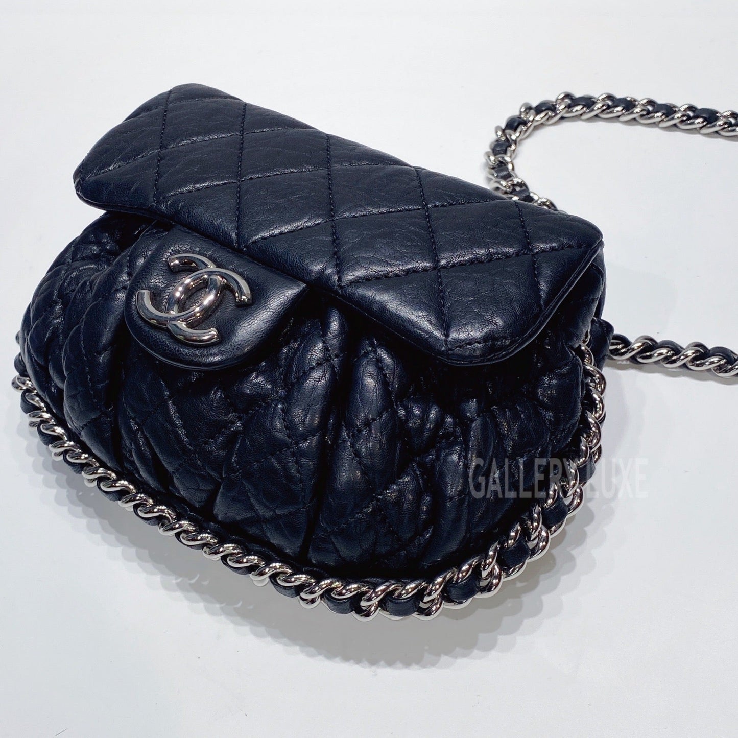 No.3396-Chanel Aged Lambskin Chain Around Flap bag