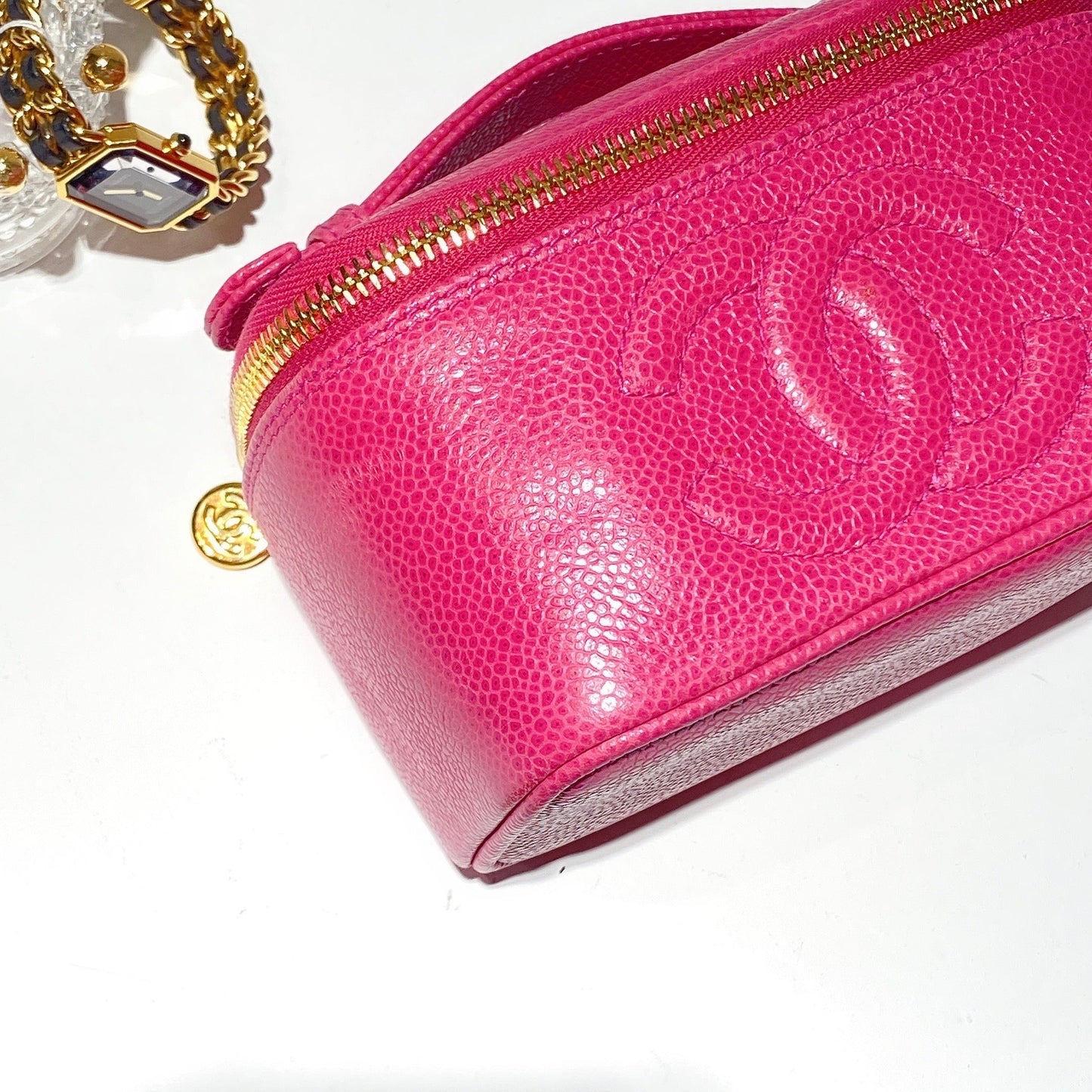 No.2352-Chanel Vintage Mini Caviar Vanity Box