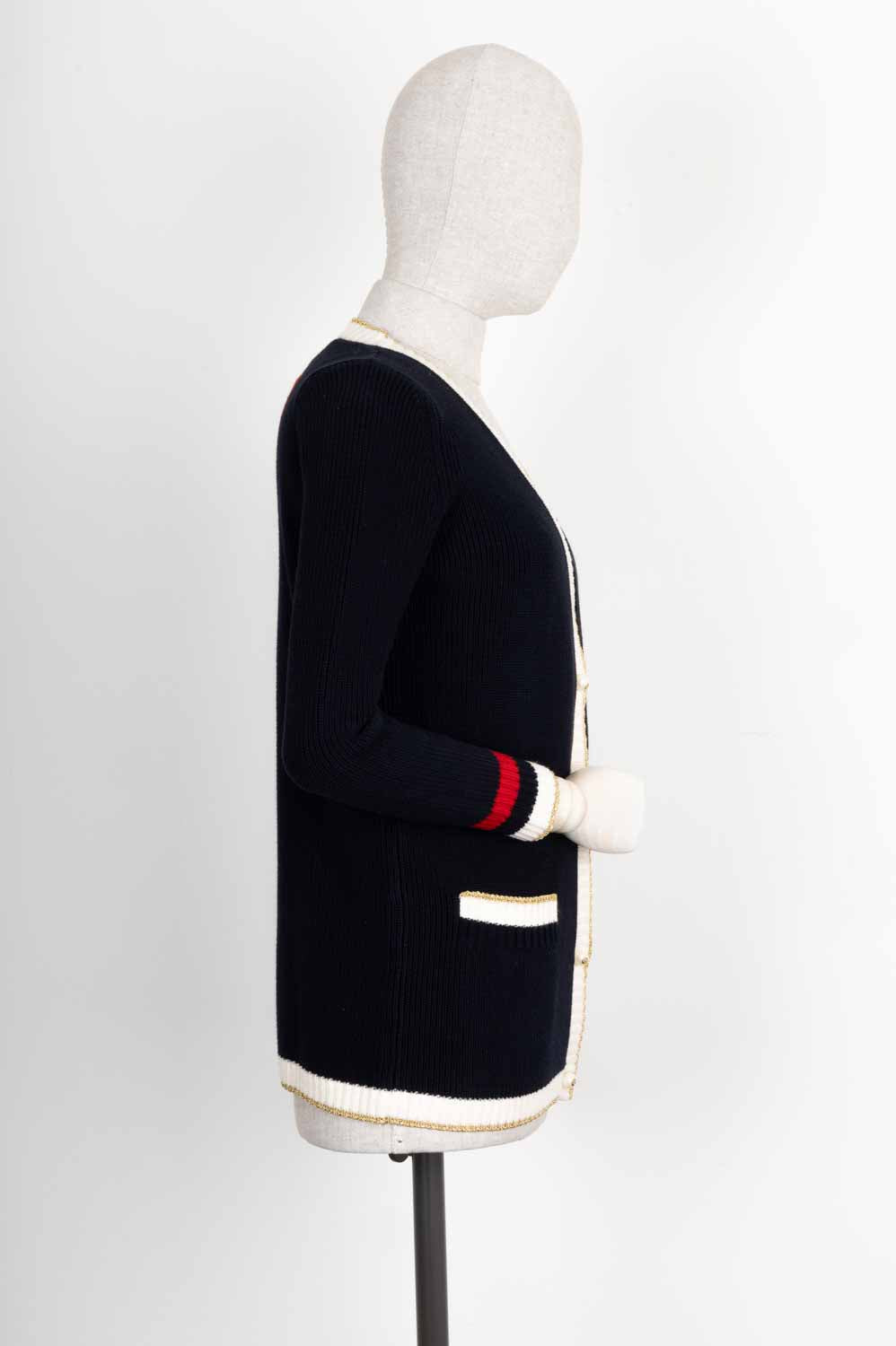 Luxury Gucci Trending 2025 Knit Cardigan Framed Navy
