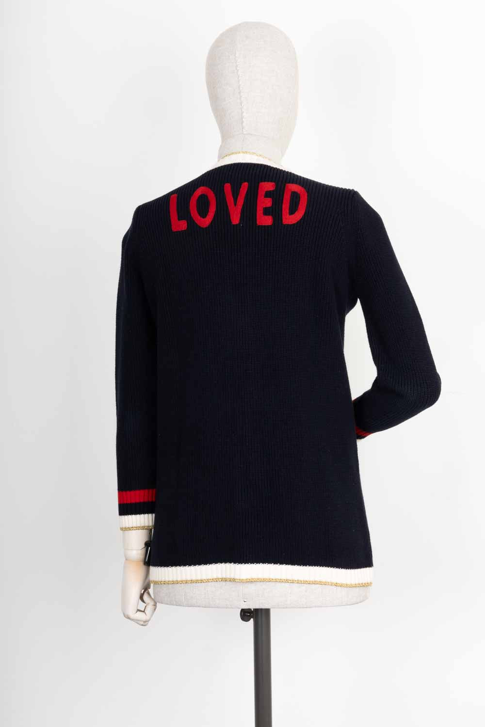 Luxury Gucci Trending 2025 Knit Cardigan Framed Navy