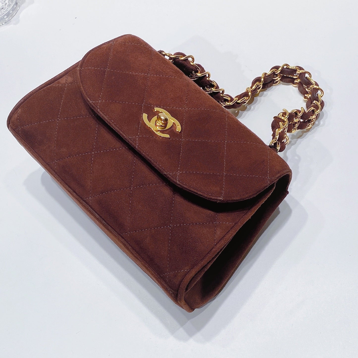 No.3528-Chanel Vintage Suede Mini Flap Bag