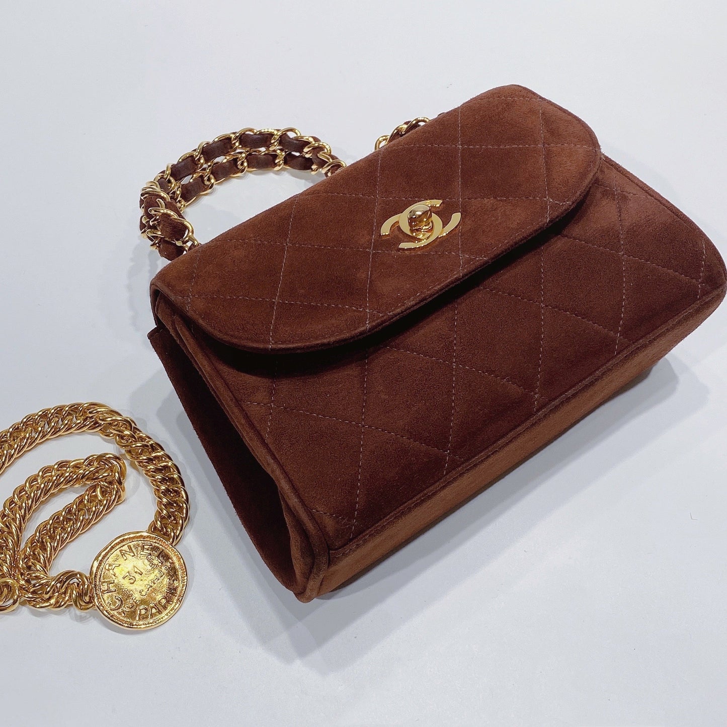 No.3528-Chanel Vintage Suede Mini Flap Bag
