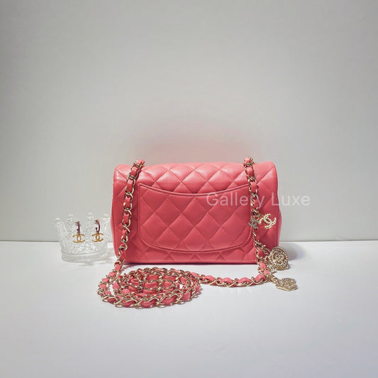 No.3973-Chanel Lambskin Valentine Classic Mini 20cm Flap Bag