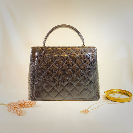 No.2209-Chanel Vintage Caviar Kelly Handle Bag