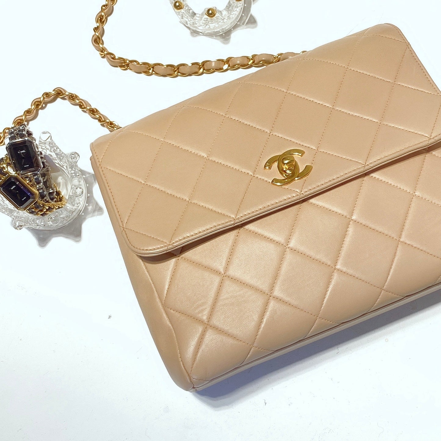 No.2163-Chanel Vintage Lambskin Shoulder Bag