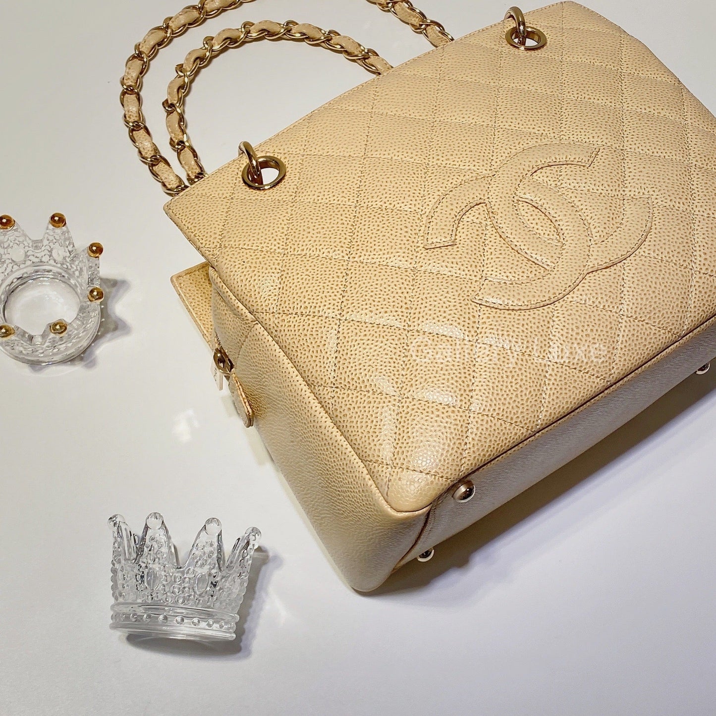 No.2593-Chanel Vintage Caviar Petite Timeless Tote Bag