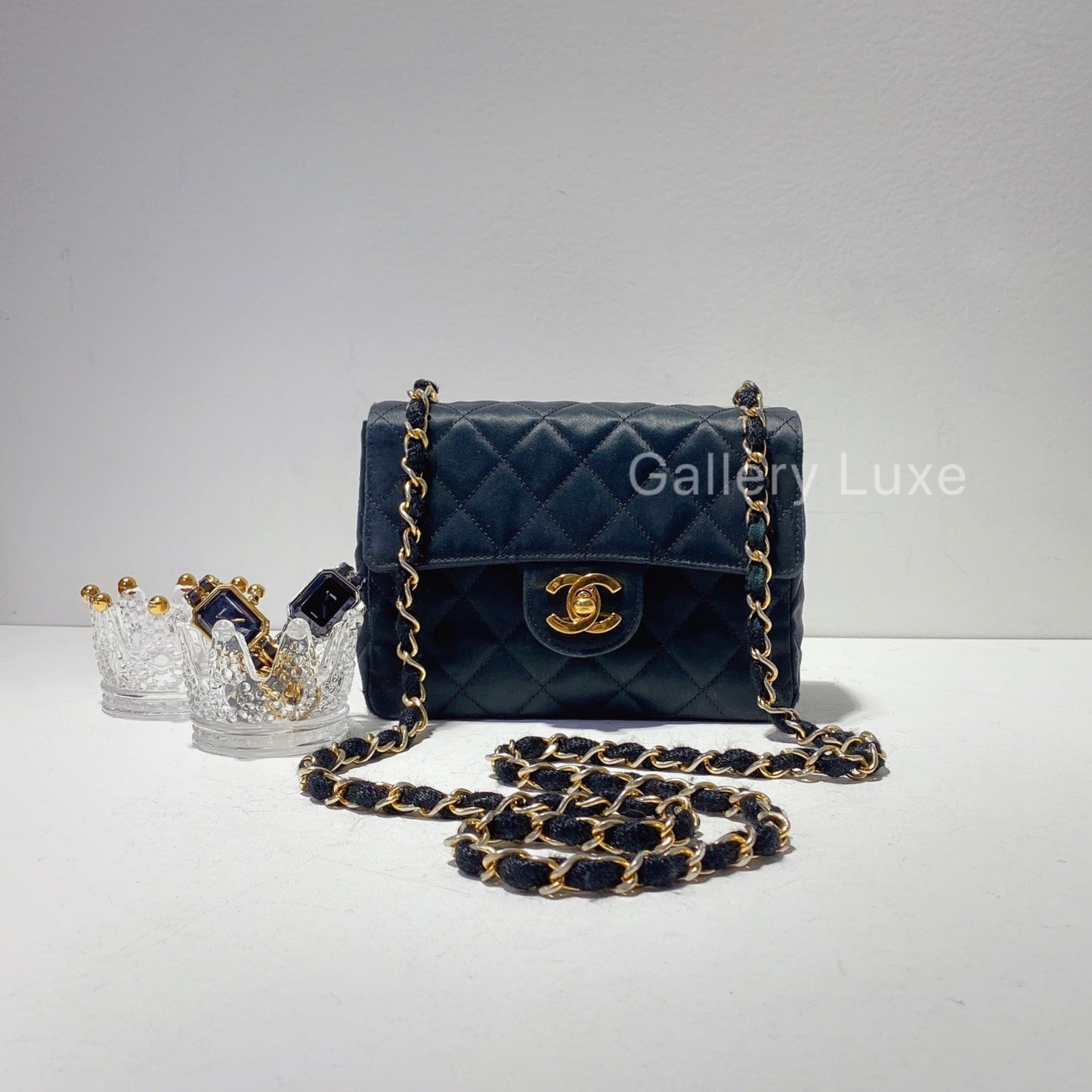 No.2281-Chanel Vintage Satin Classic Mini 17cm
