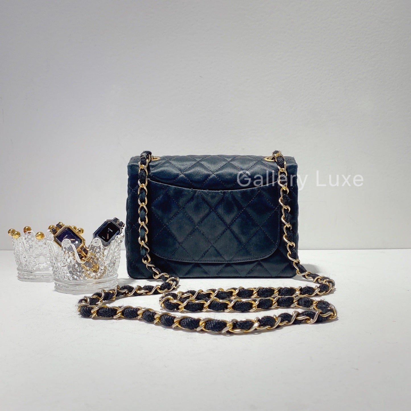 No.2281-Chanel Vintage Satin Classic Mini 17cm