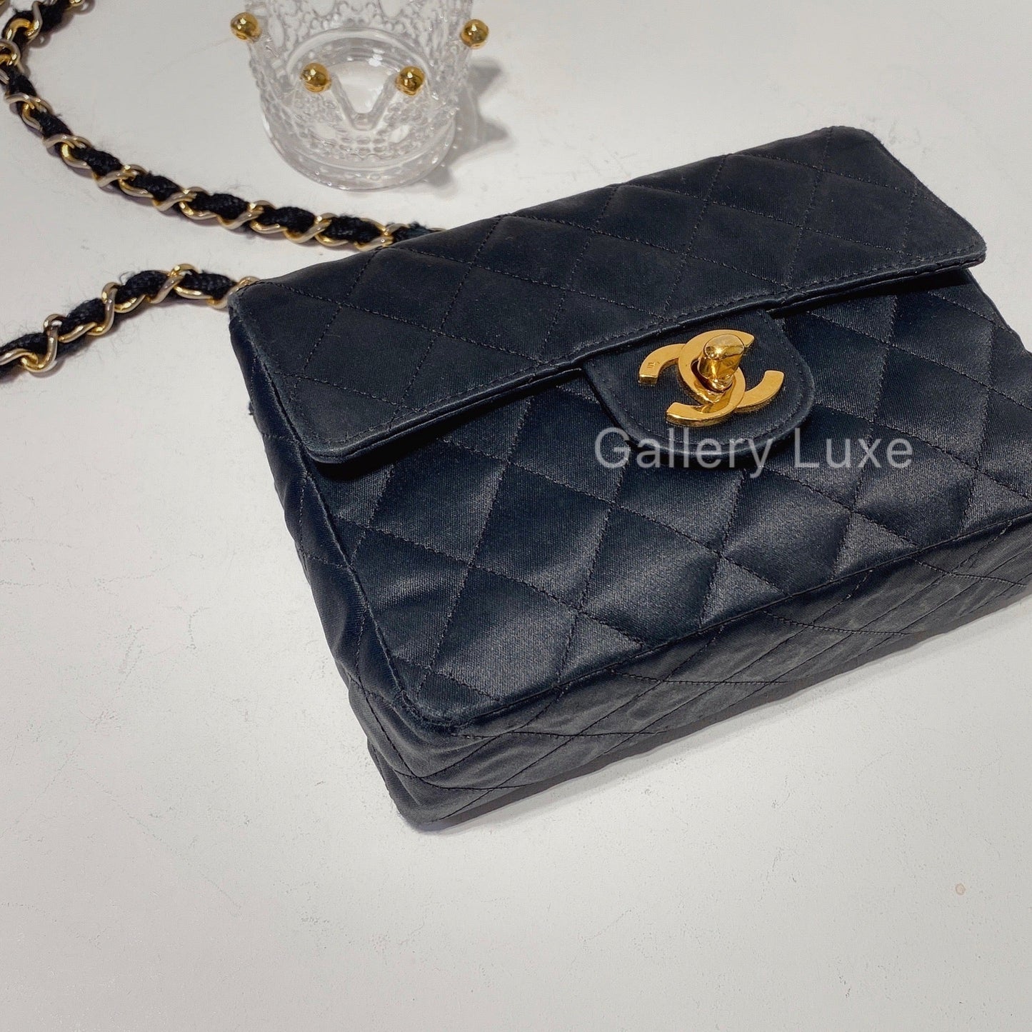 No.2281-Chanel Vintage Satin Classic Mini 17cm