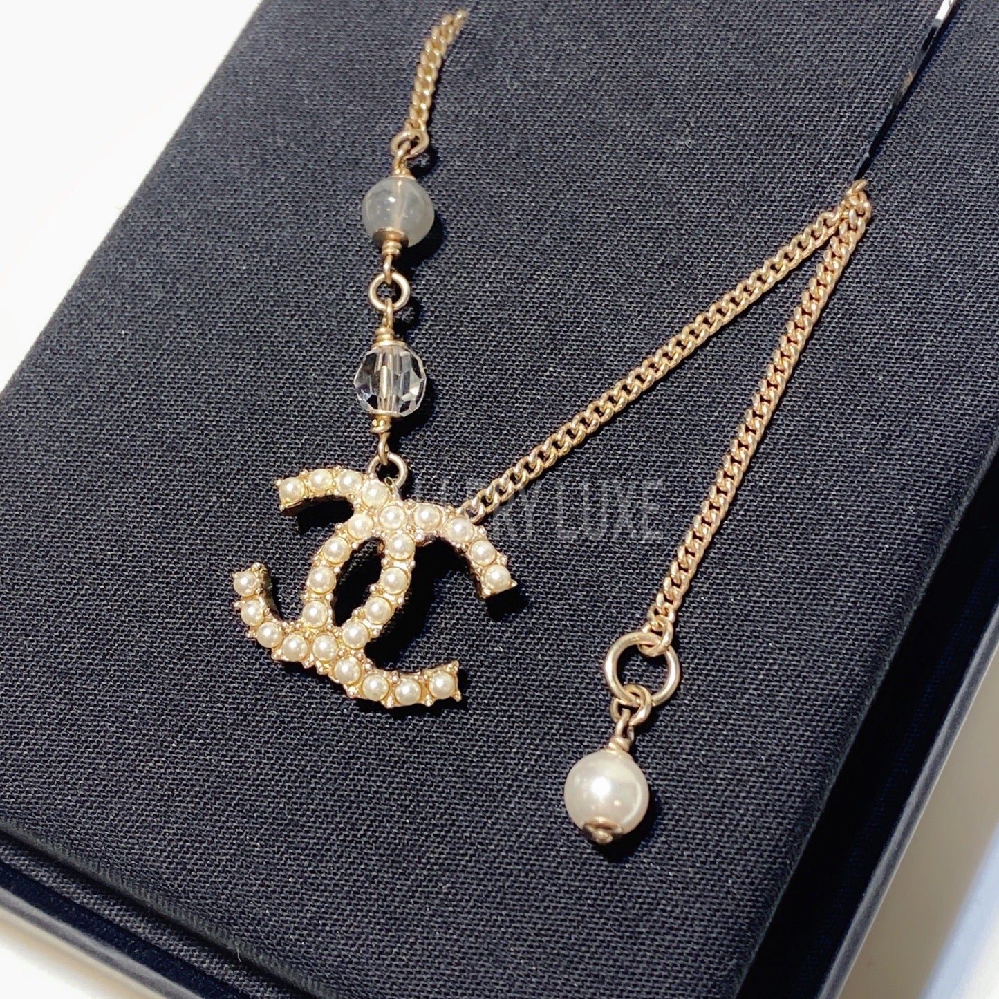 No.3380-Chanel Pearl Coco Mark Necklace