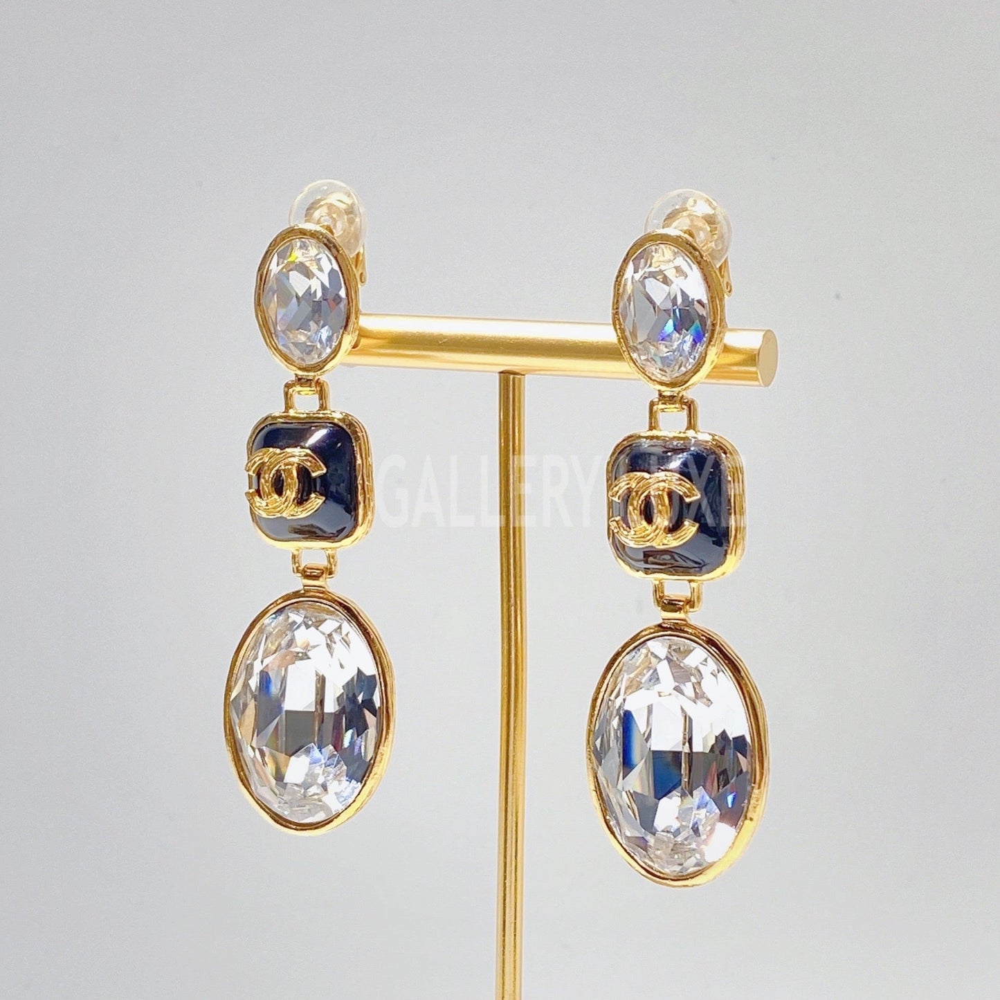 No. 3310-Chanel Gold Drop Crystal Earrings