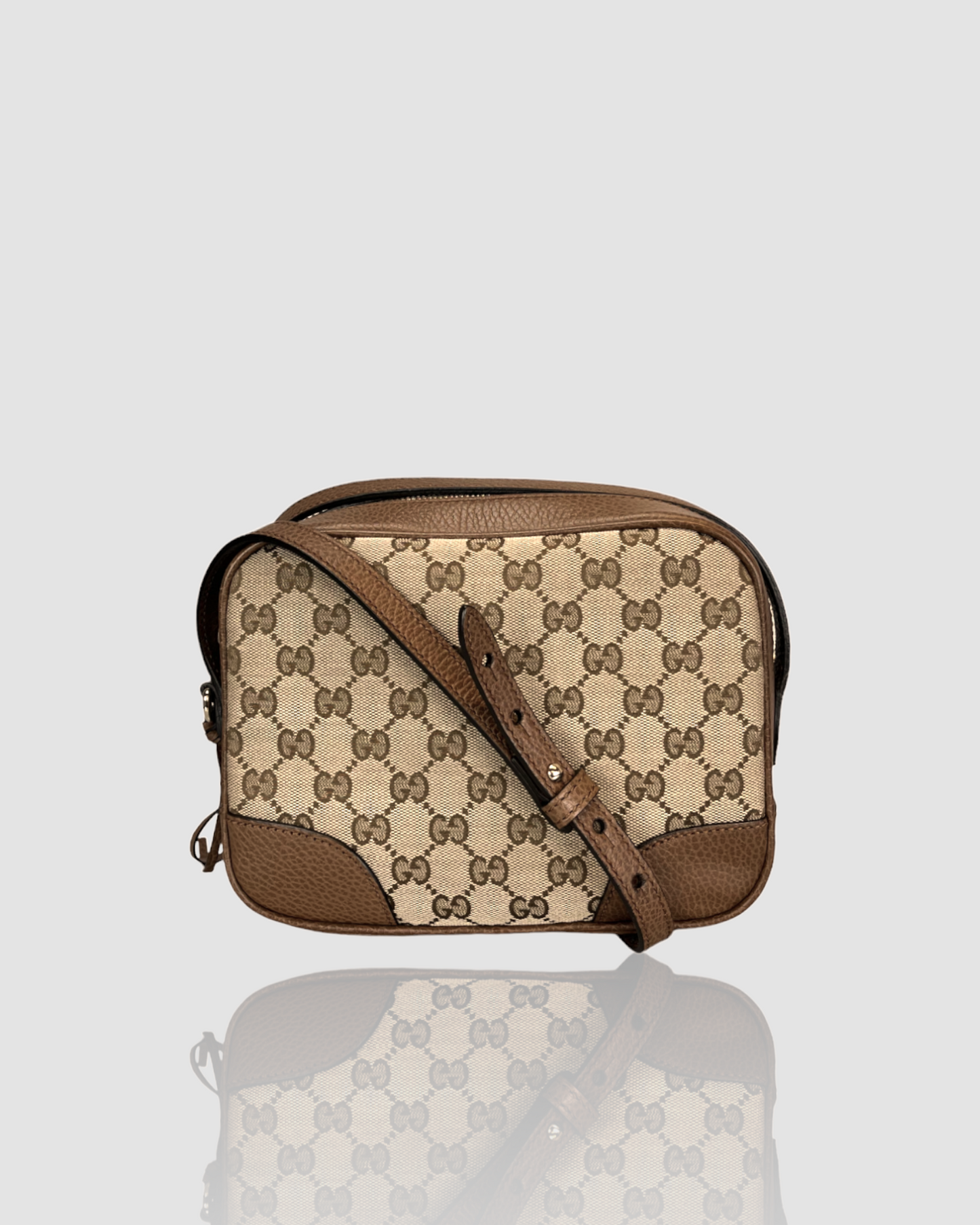 Luxury Gucci Jacquard x Leather Beige Brown