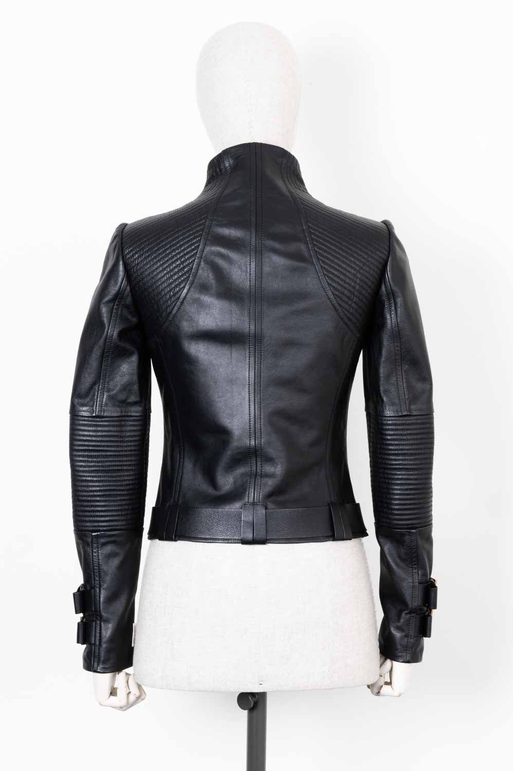 Luxury Gucci Trending 2025 GG Biker Jacket Leather Black