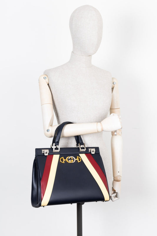 Luxury Gucci Trending 2025 Zumi Top Handle Bag Blue