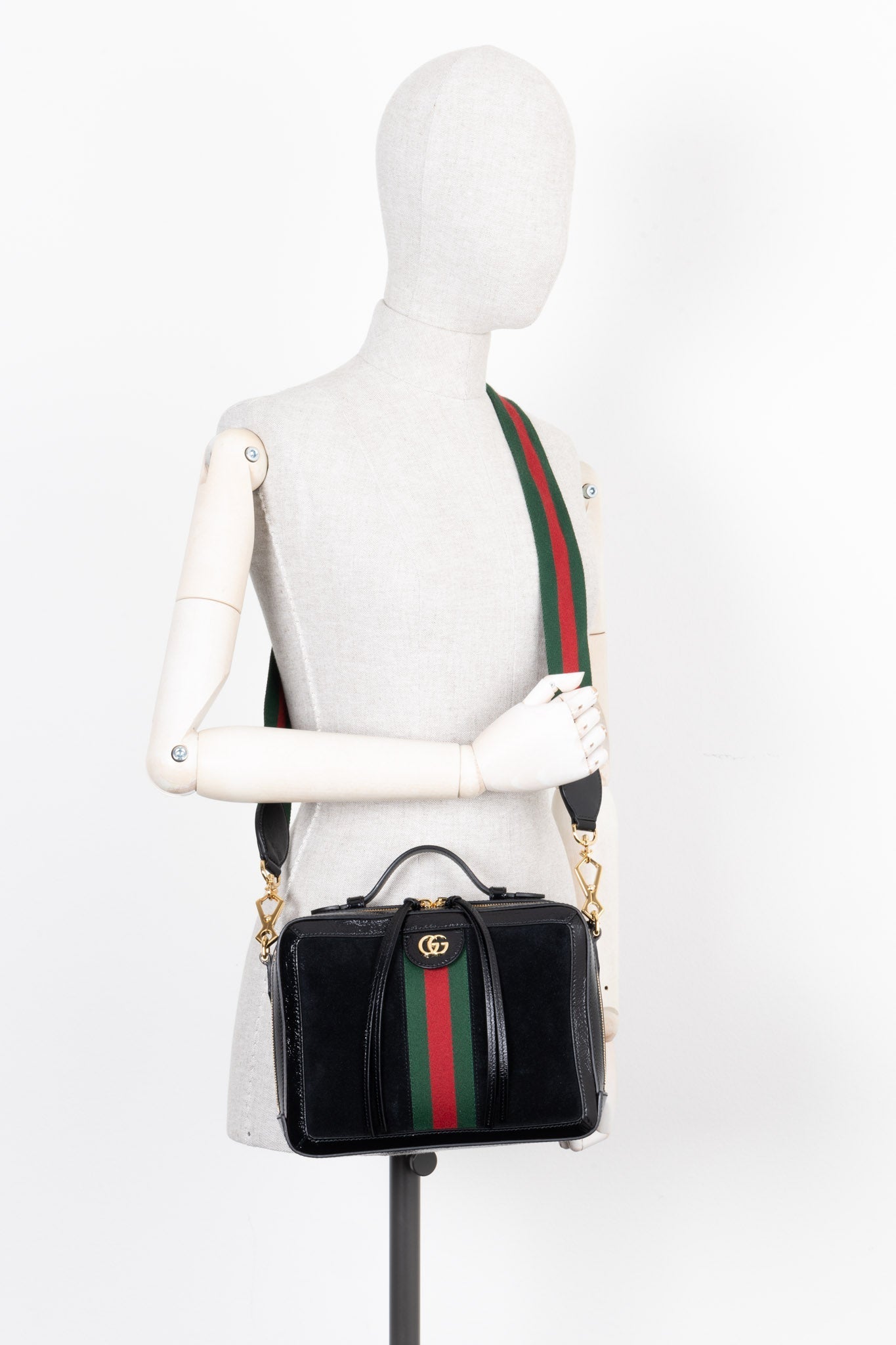 Luxury Gucci Trending 2025 Ophidia Zip Around Bag Suede Black