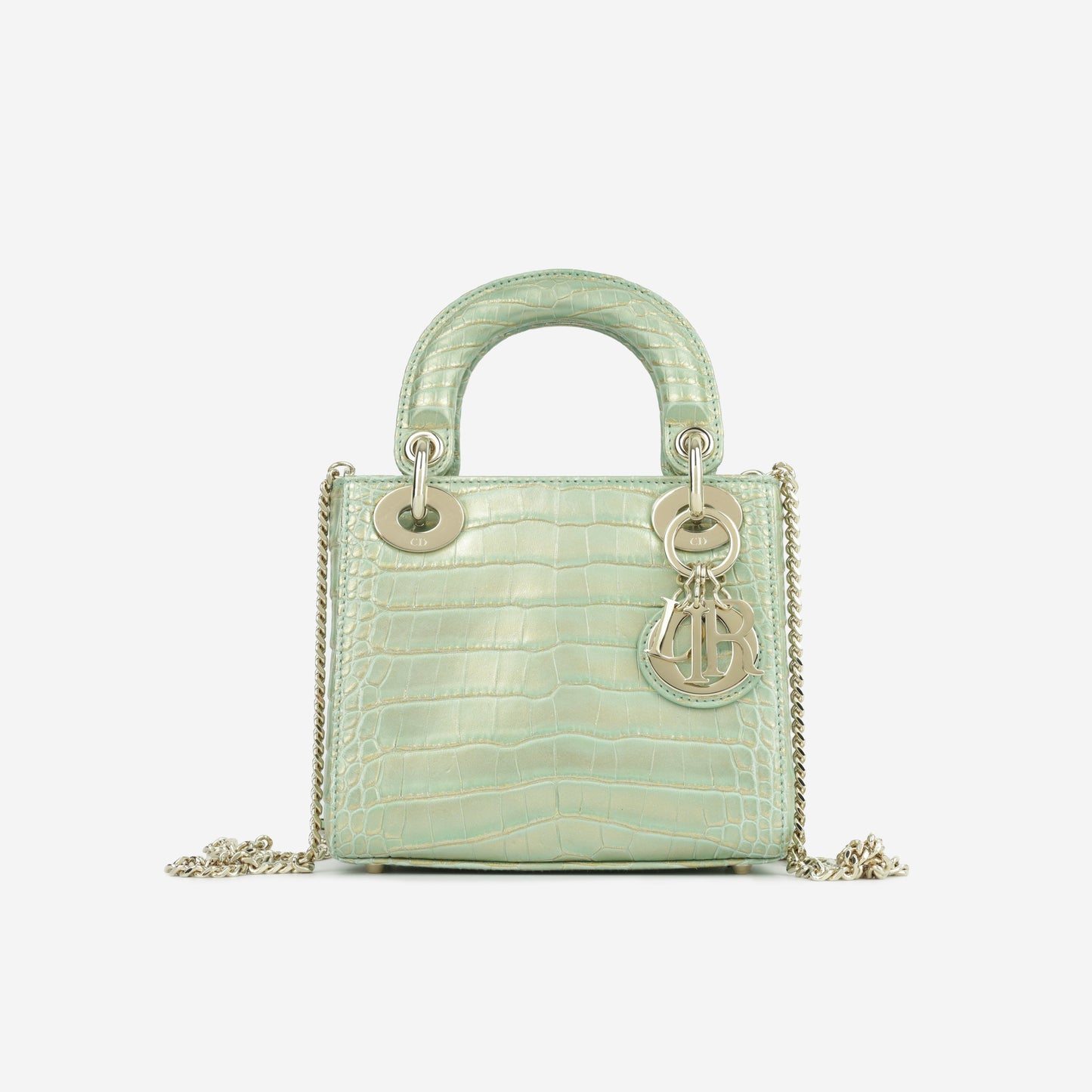 Luxury Dior Mini Lady Luxury Dior - Green/Gold Crocodile