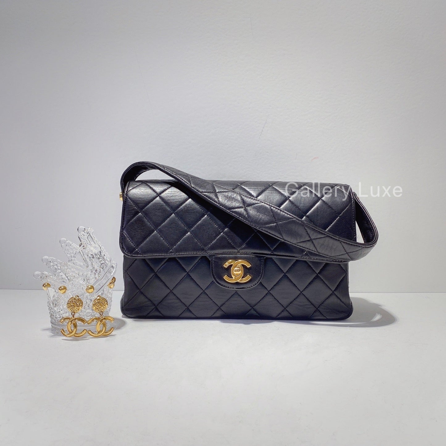 No.2414-Chanel Vintage Lambskin Double Side Shoulder Bag