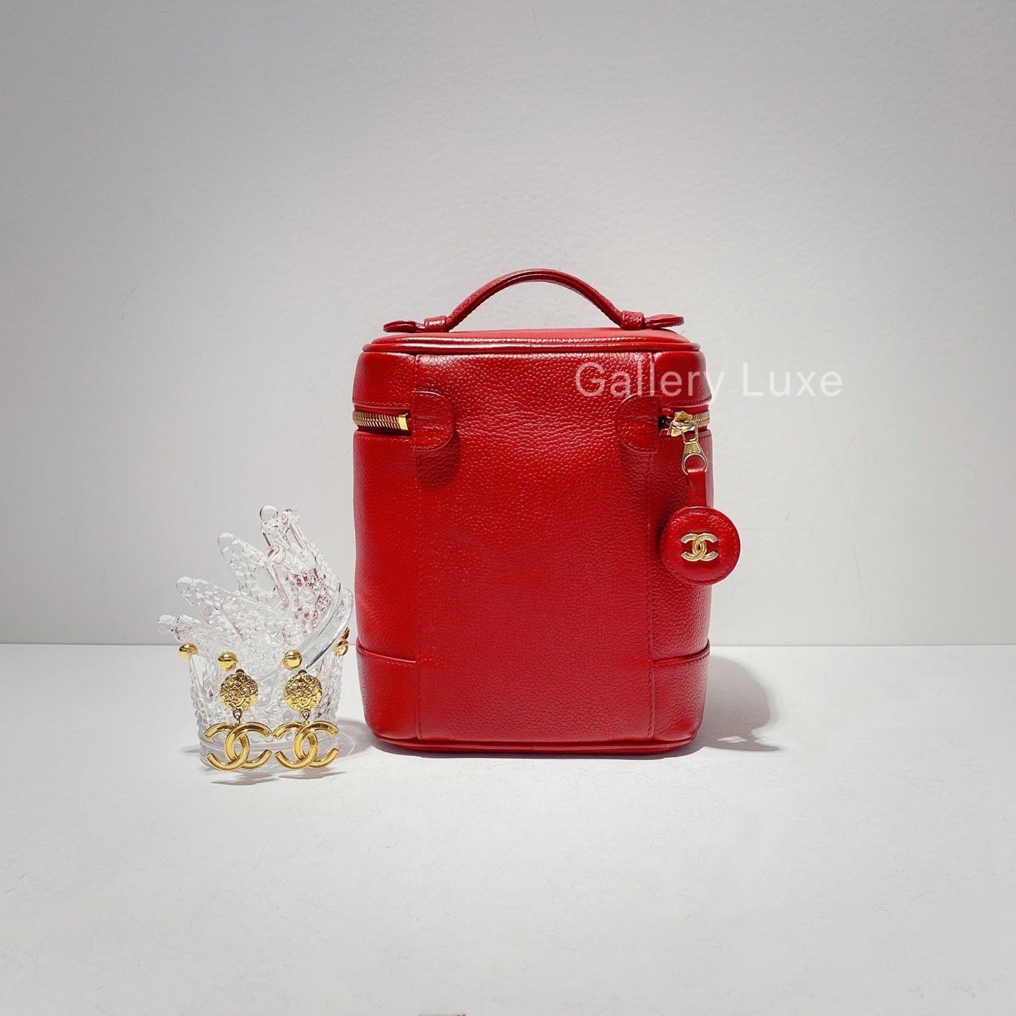 No.2328-Chanel Vintage Caviar Red Vanity Case