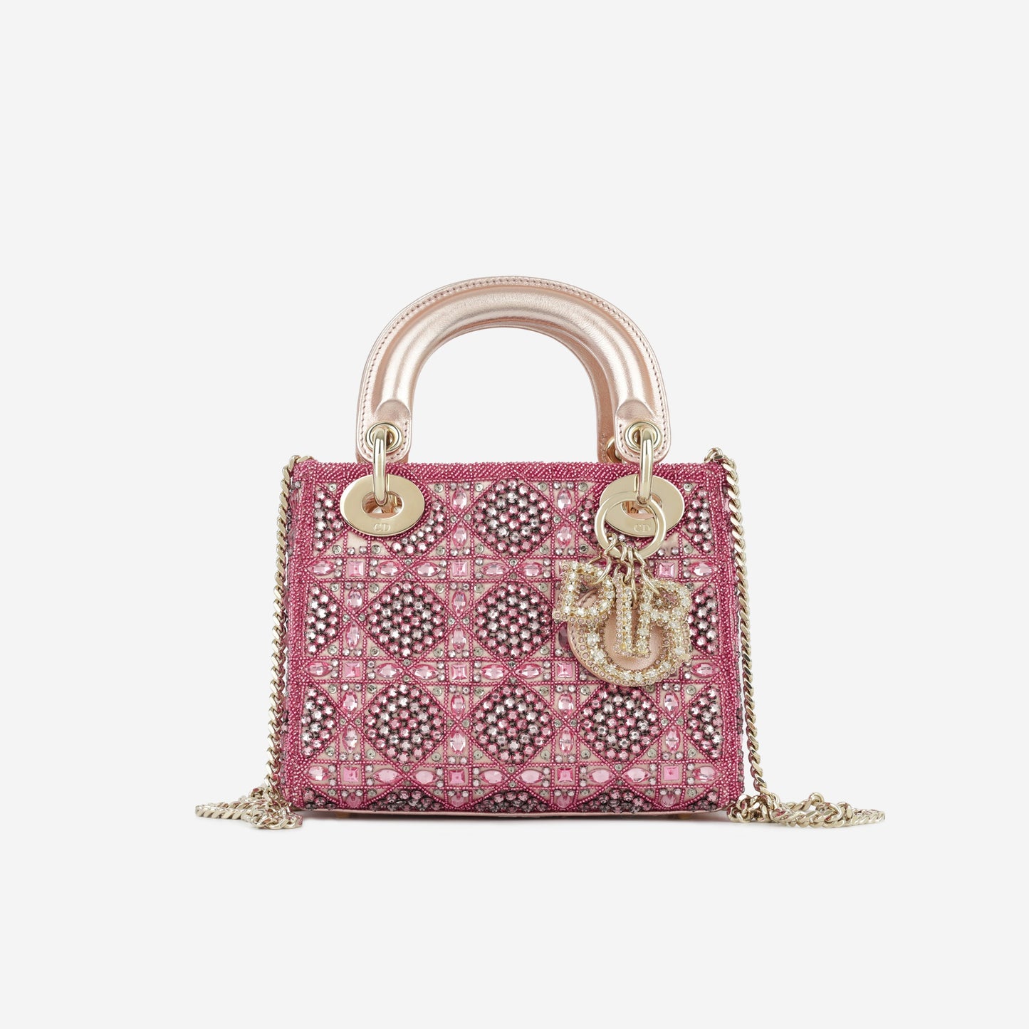 Luxury Dior Mini Lady Luxury Dior - Pink Crystal Beaded