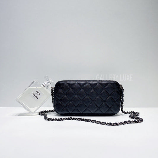 No.3442-Chanel Caviar Timeless Classic Phone Holder With On Chain
