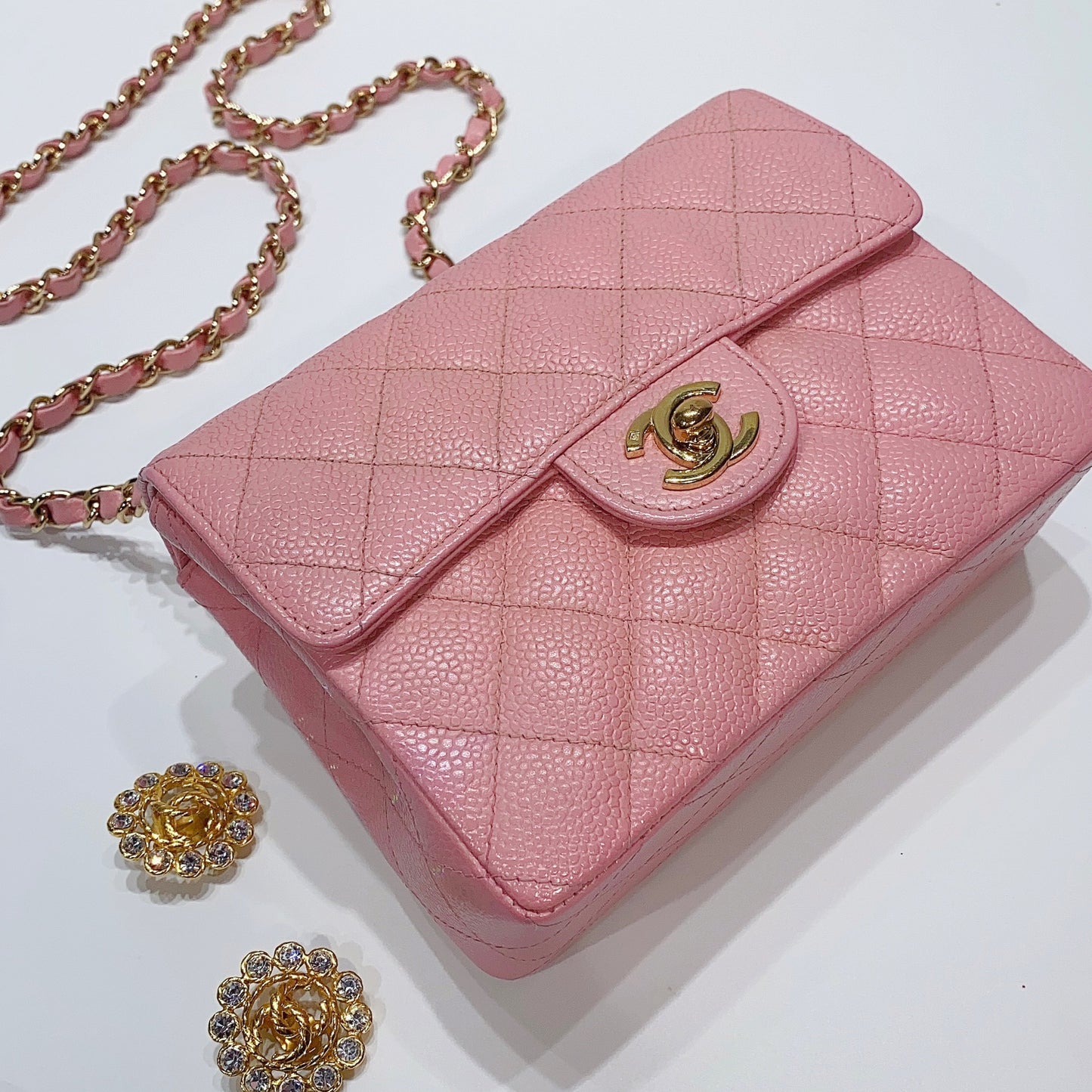 No.3504-Chanel Vintage Caviar Classic Flap Mini 17cm