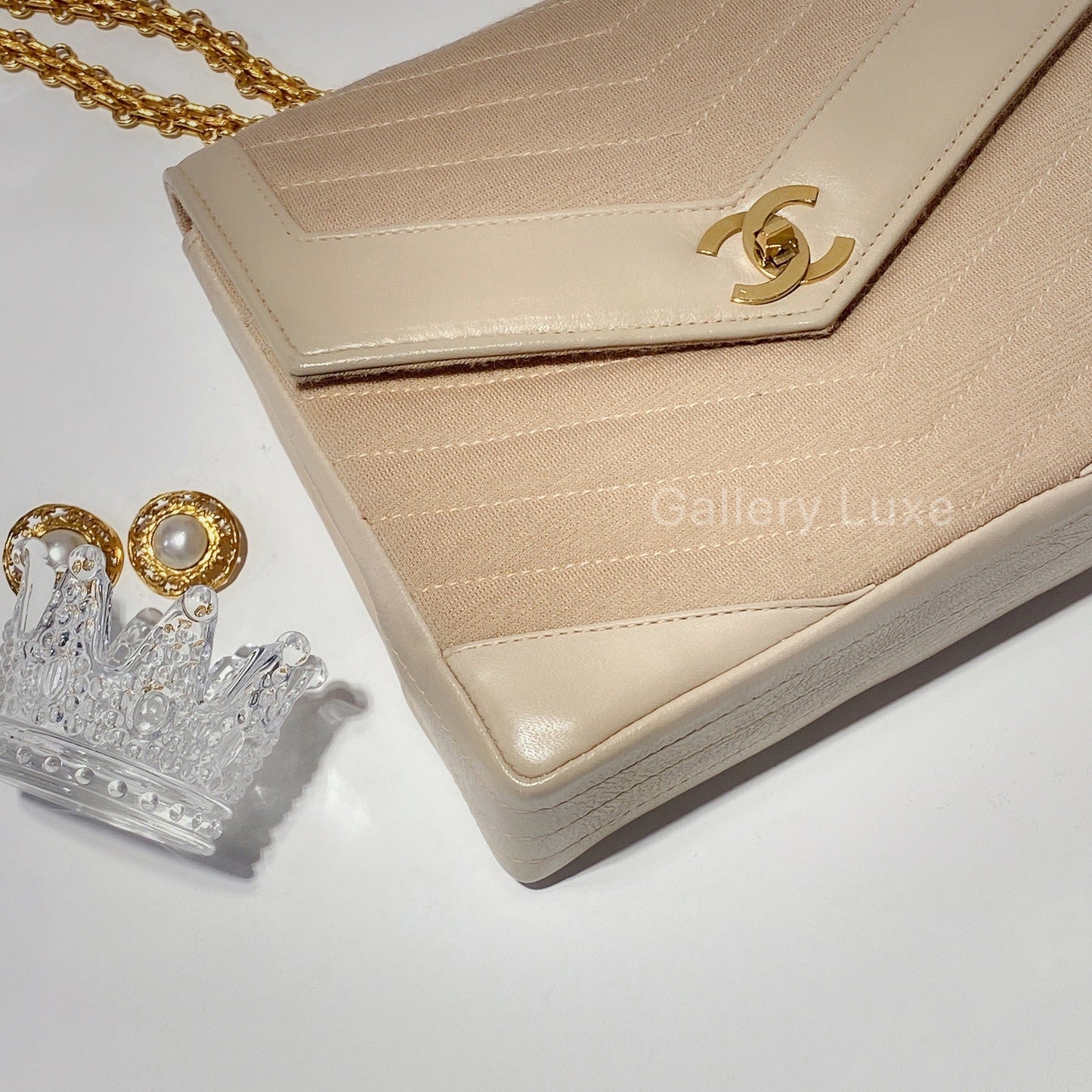No.2298-Chanel Vintage Lambskin Cotton Flap Bag