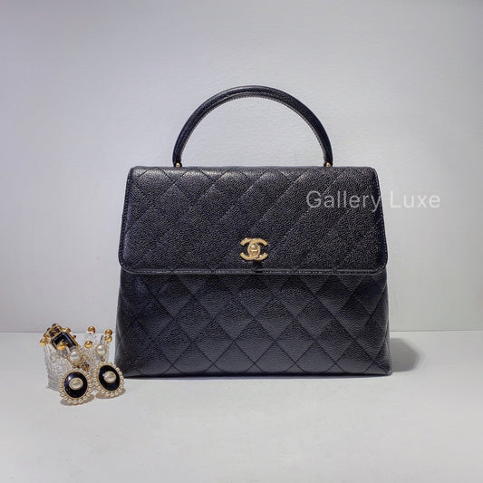 No.2433-Chanel Vintage Caviar Kelly Handle Bag