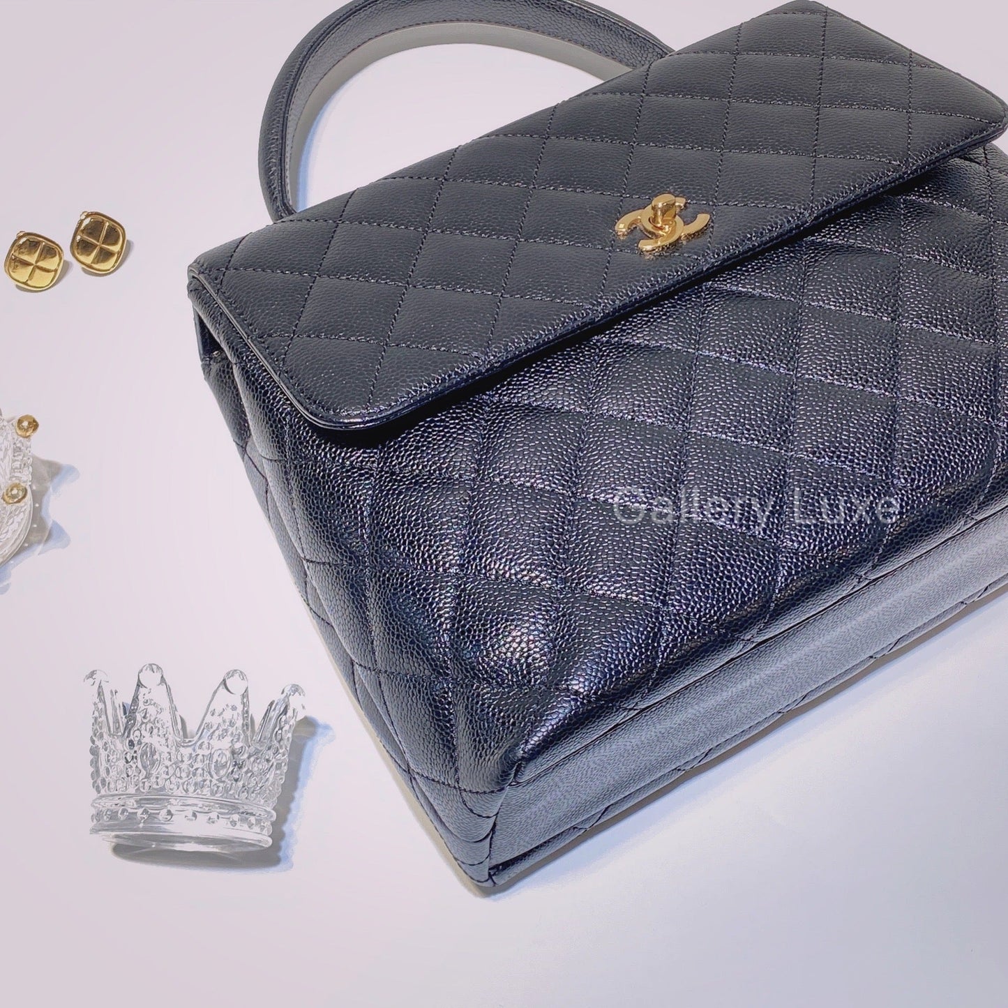 No.2871-Chanel Vintage Caviar Kelly Handle Bag